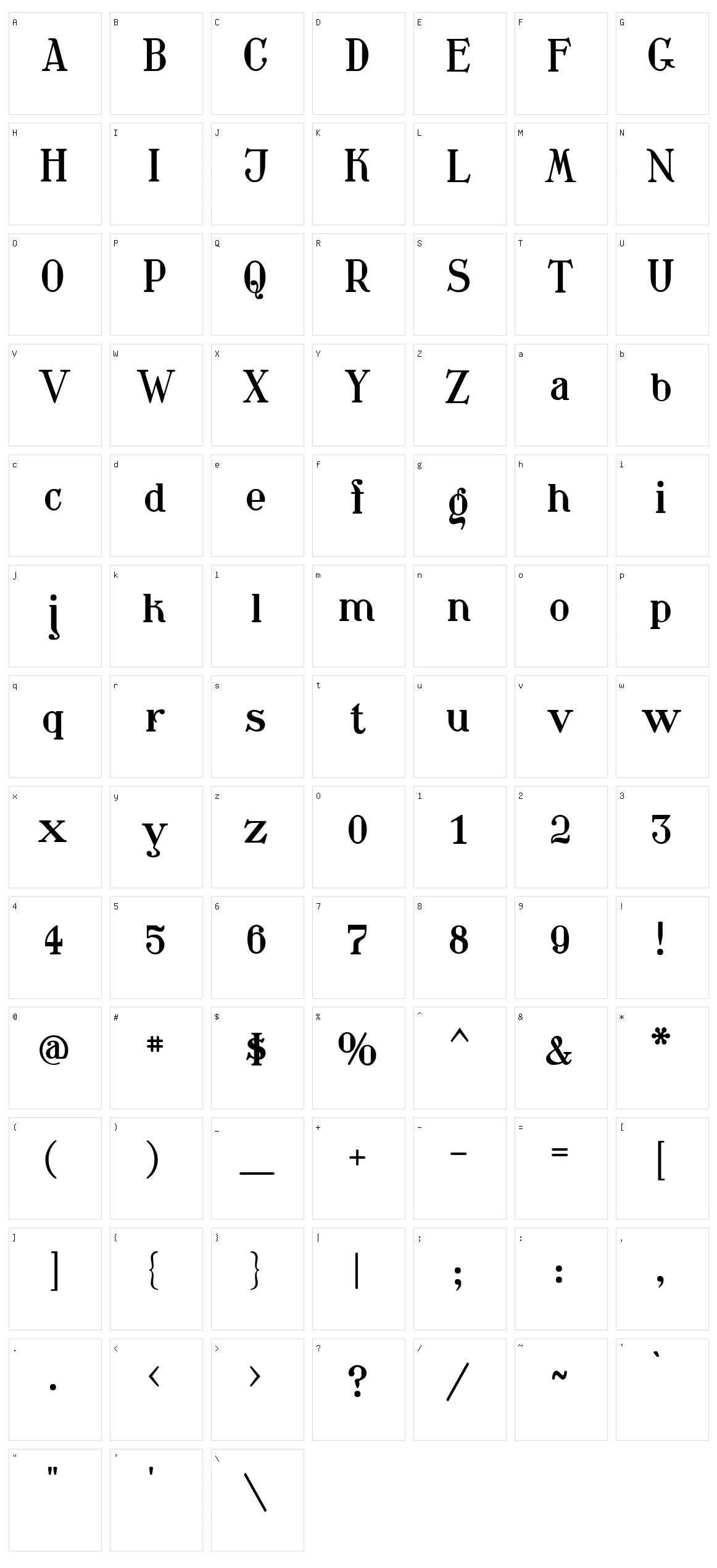 Waschkueche Character Set