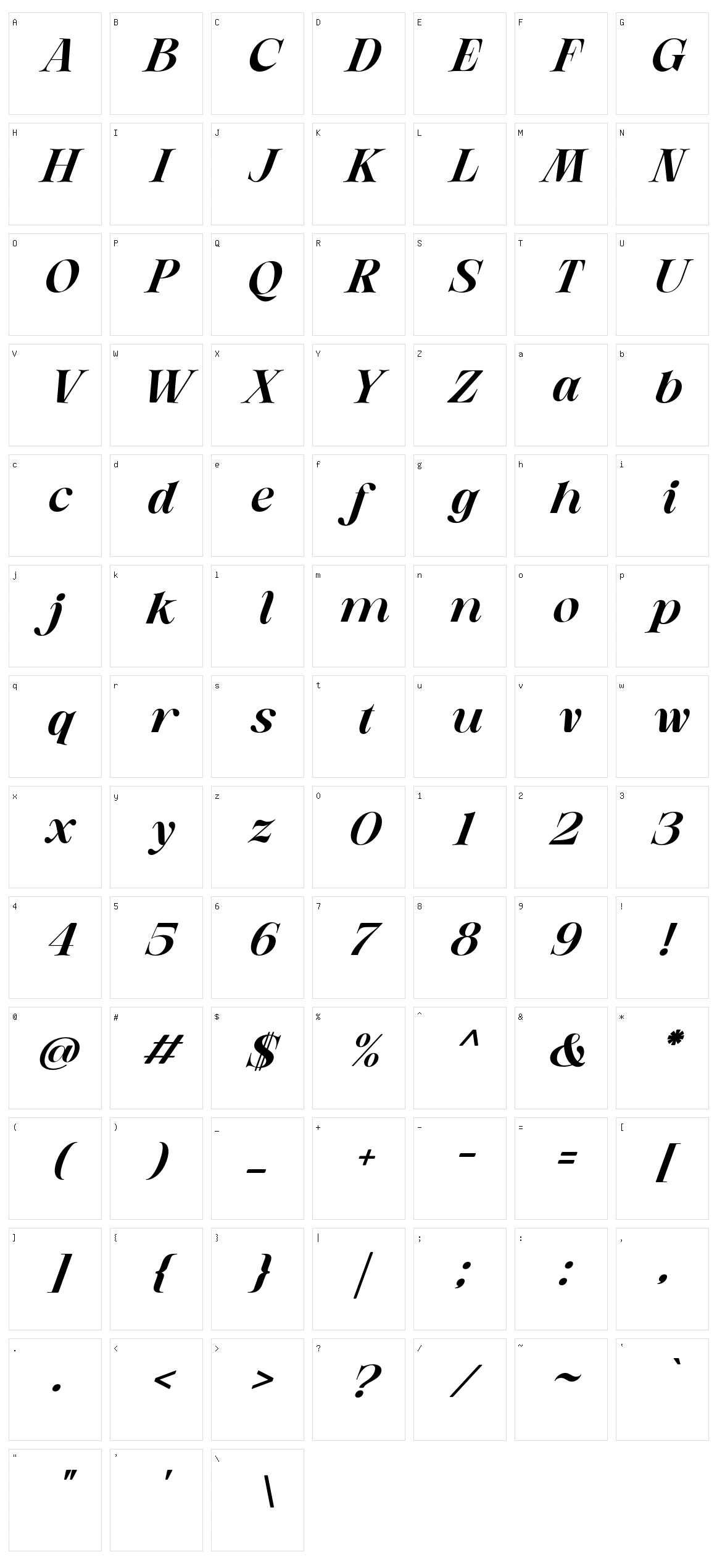 Welth Catritz Character Set