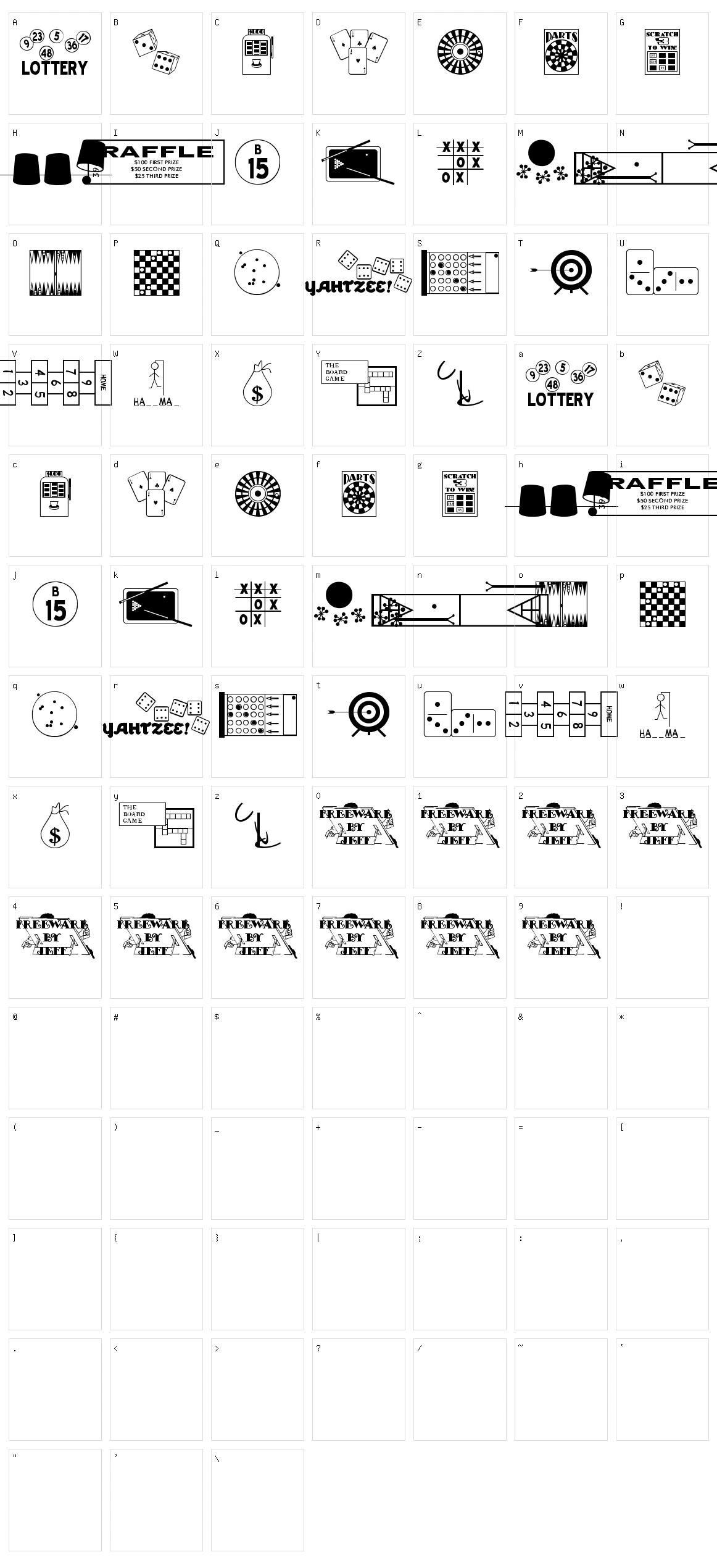 Winner take all JL Character Set