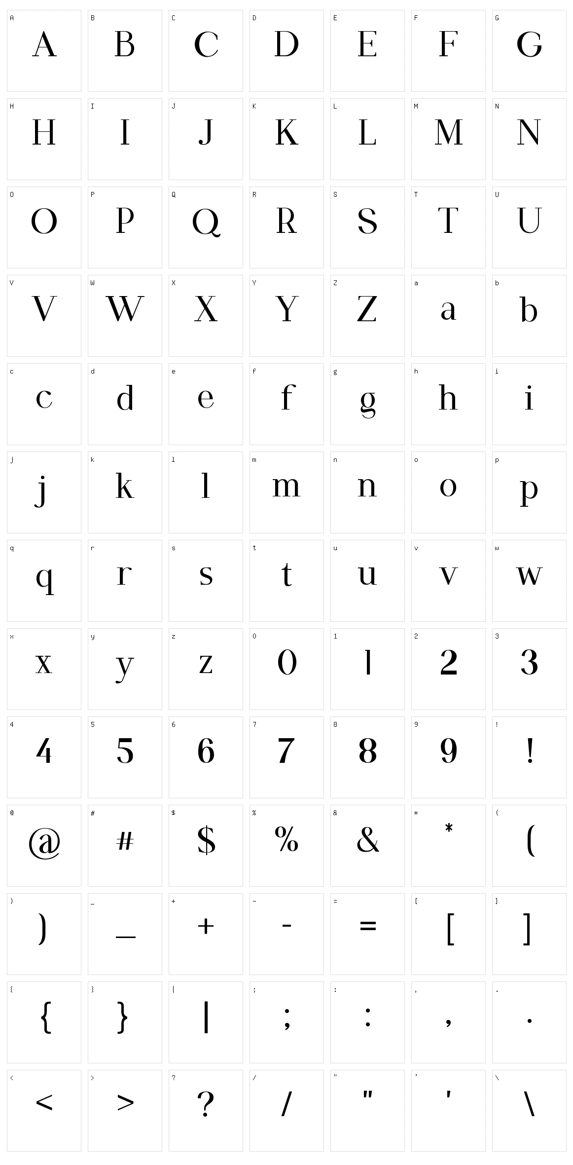 Windorse Character Set