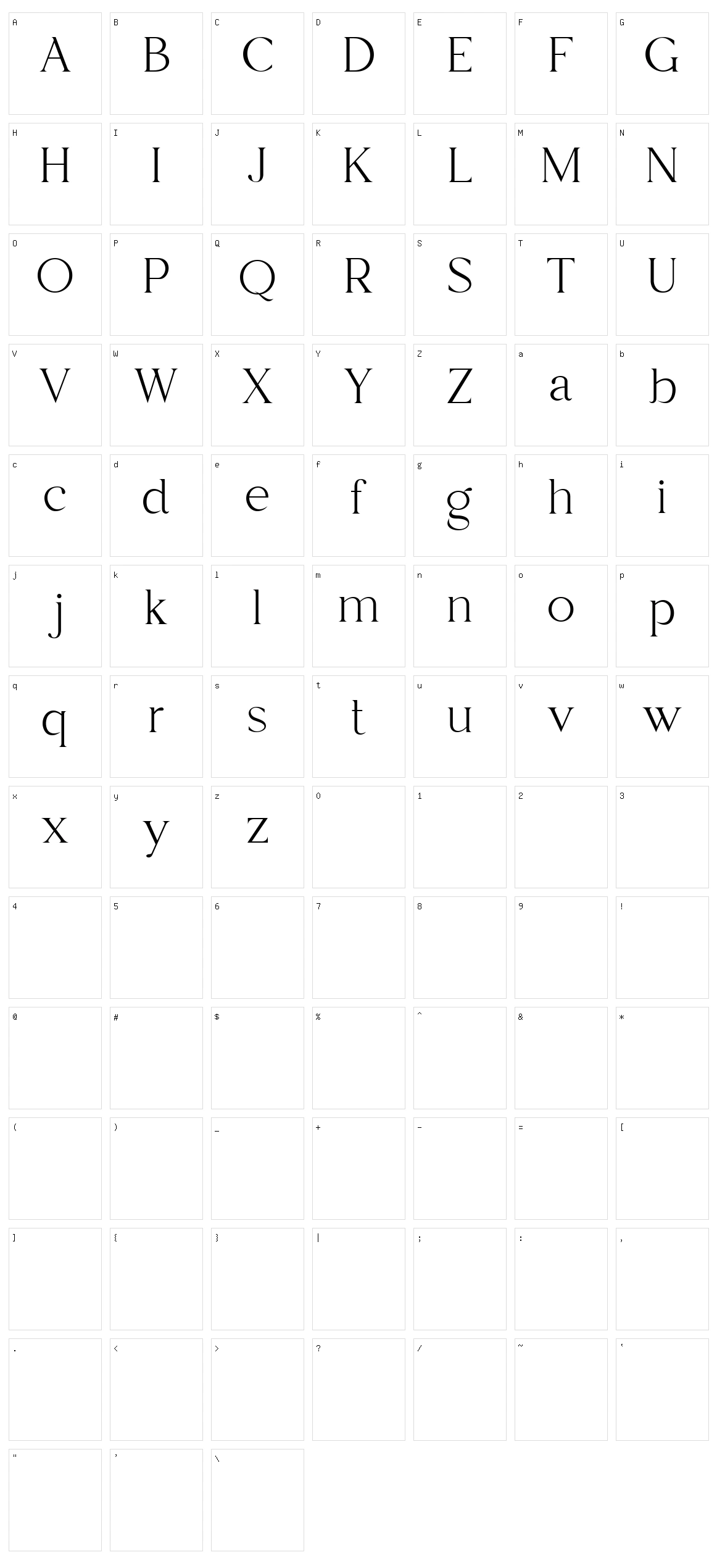 Wondar Quason Character Set