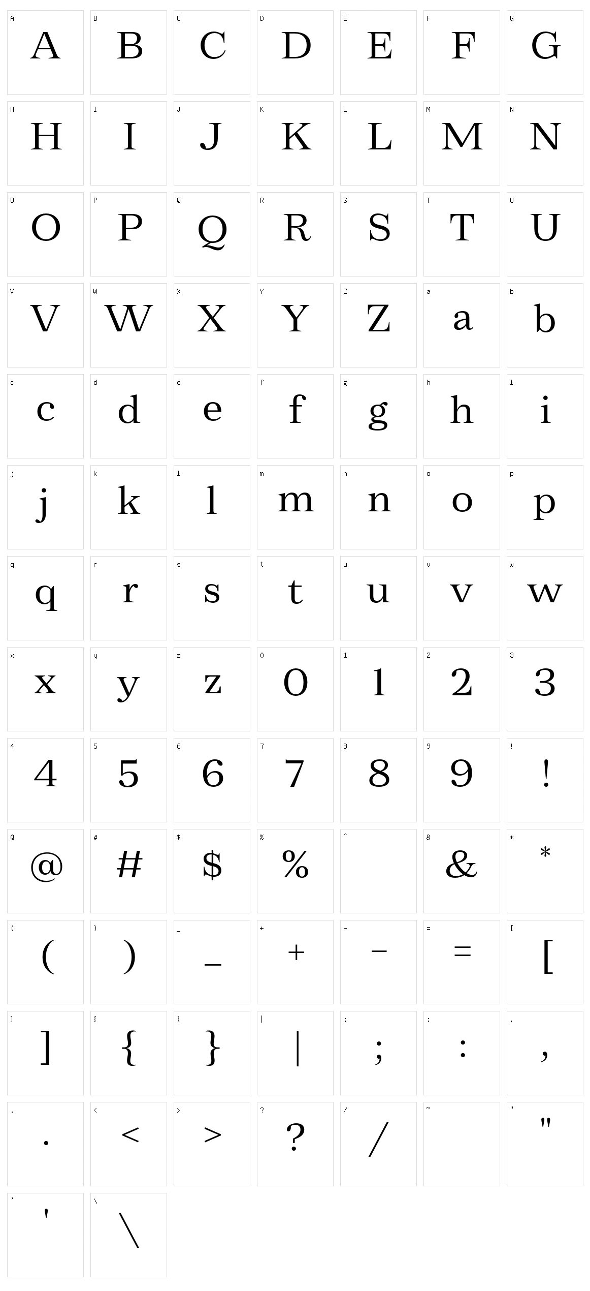 Zeit Light Character Set