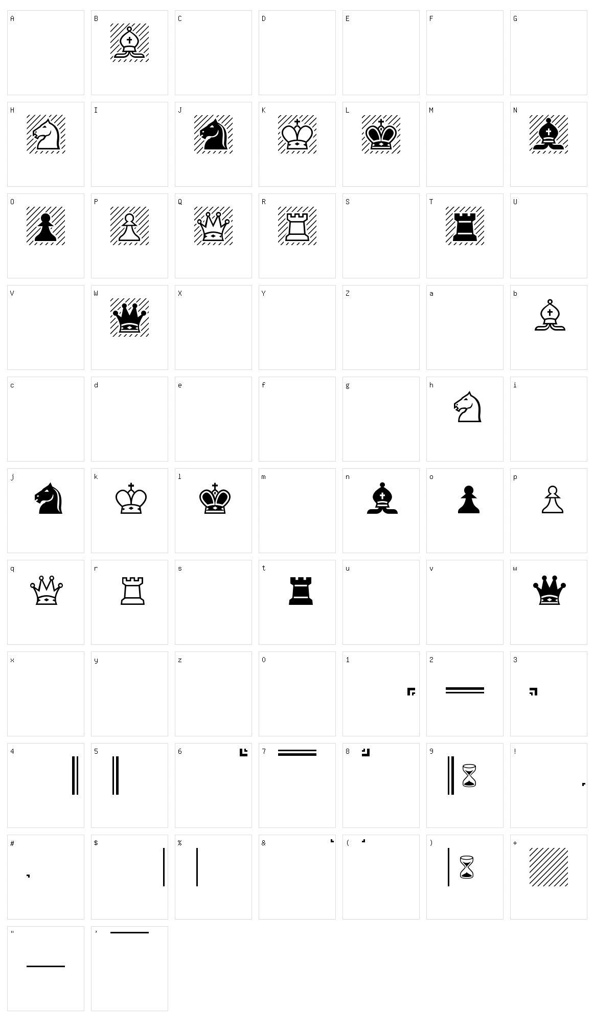 Chess Alpha Character Set