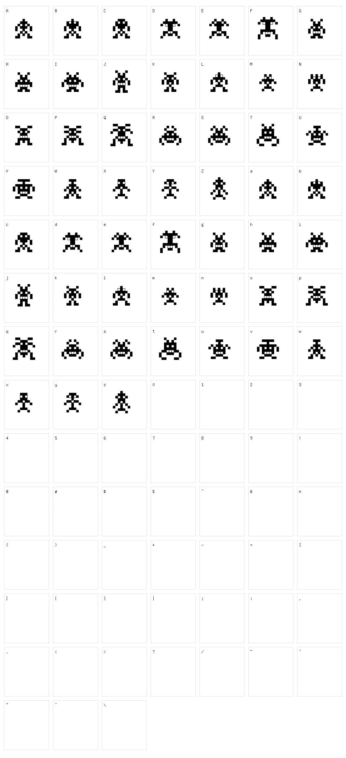 Binary Soldiers Character Set