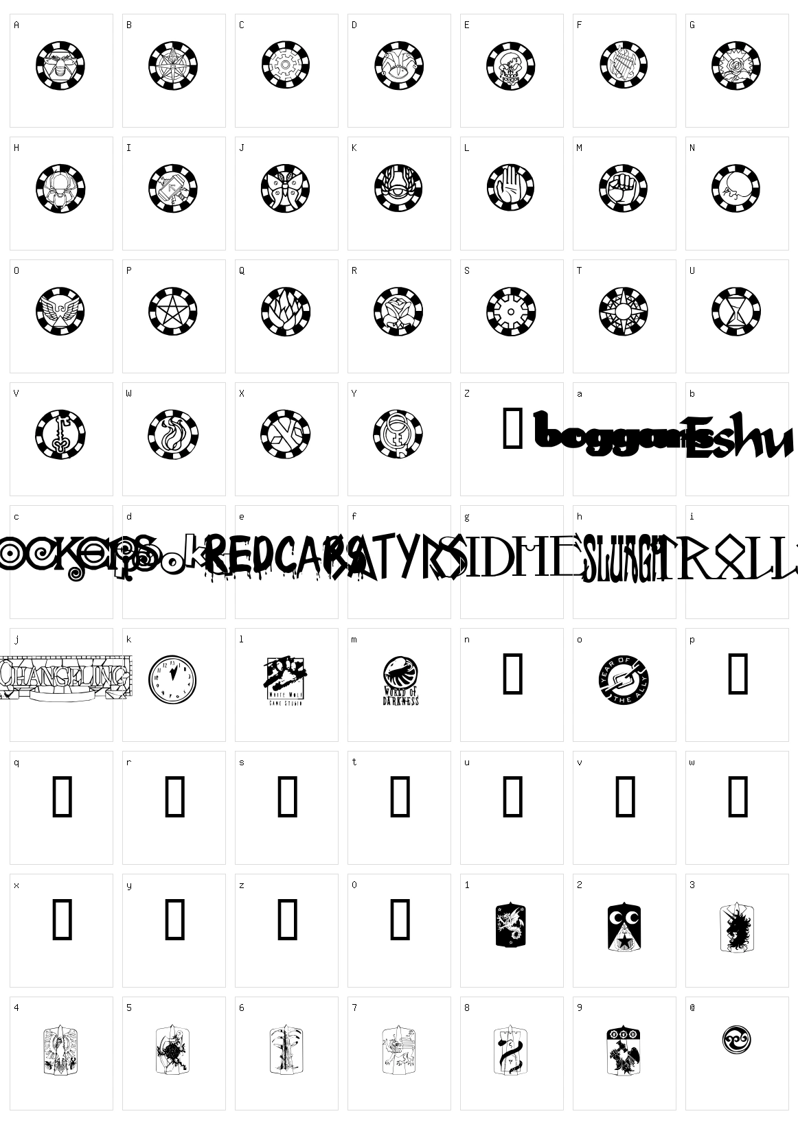 Changeling Dingbats Character Set