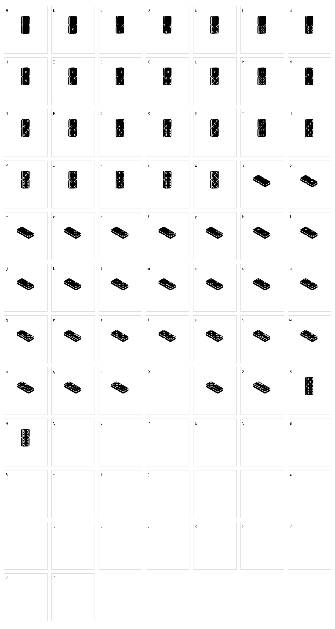 Dotica Character Set