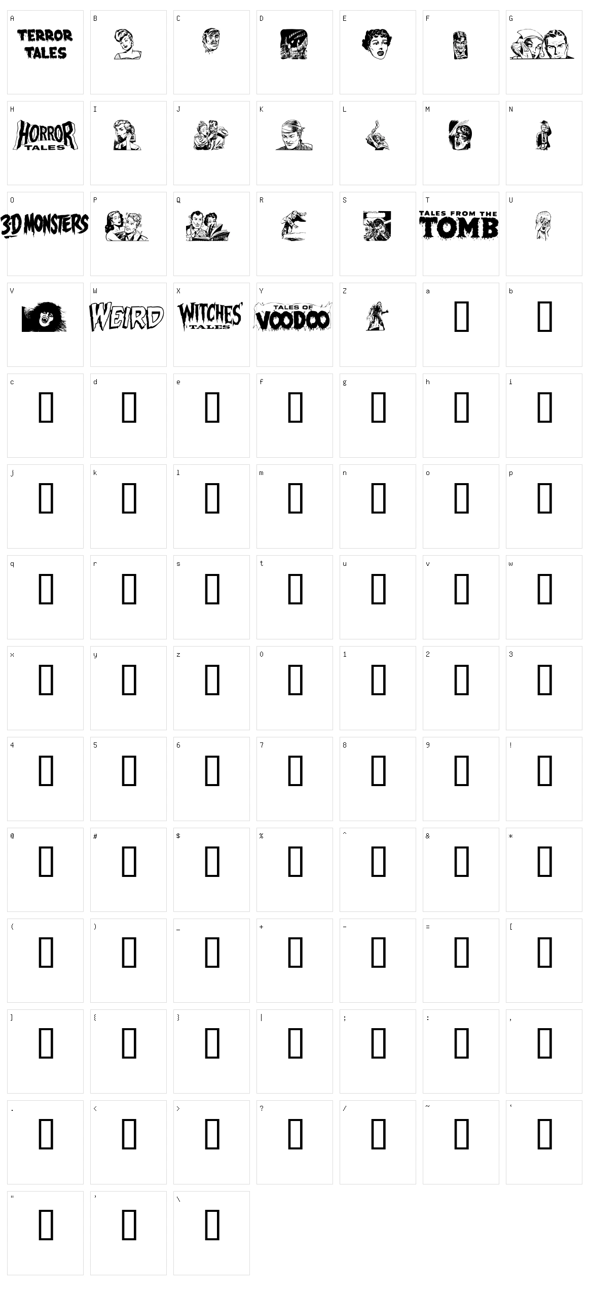 Eerie Pubs Dingbats II Character Set