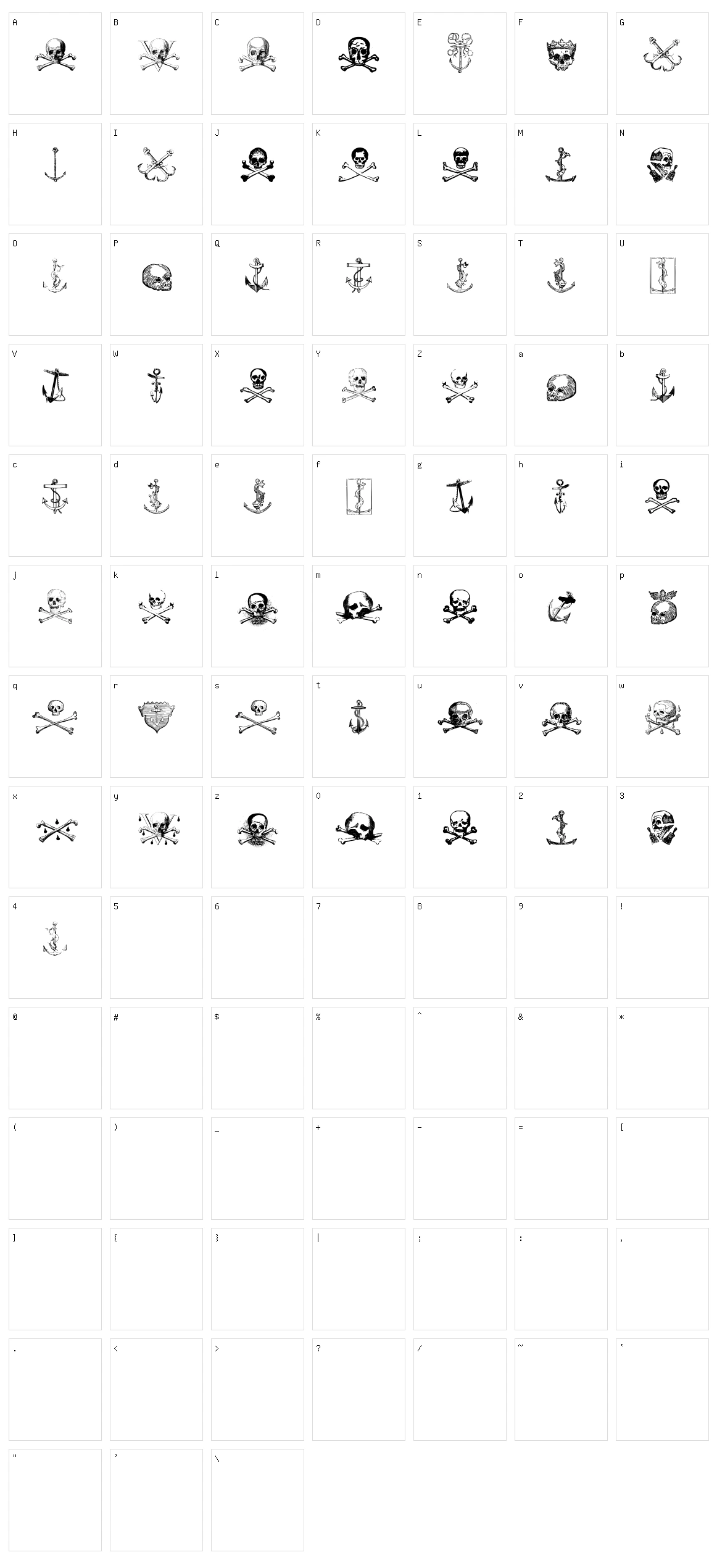 Pirates Two Character Set