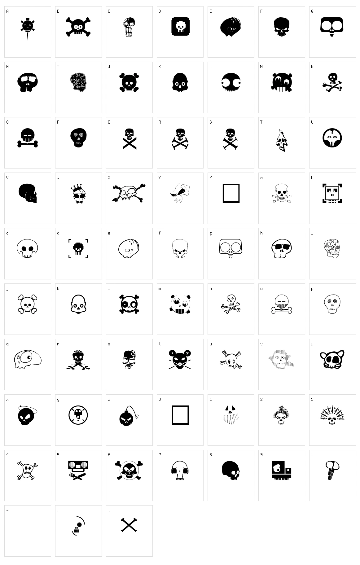 Designers Skulls Character Set