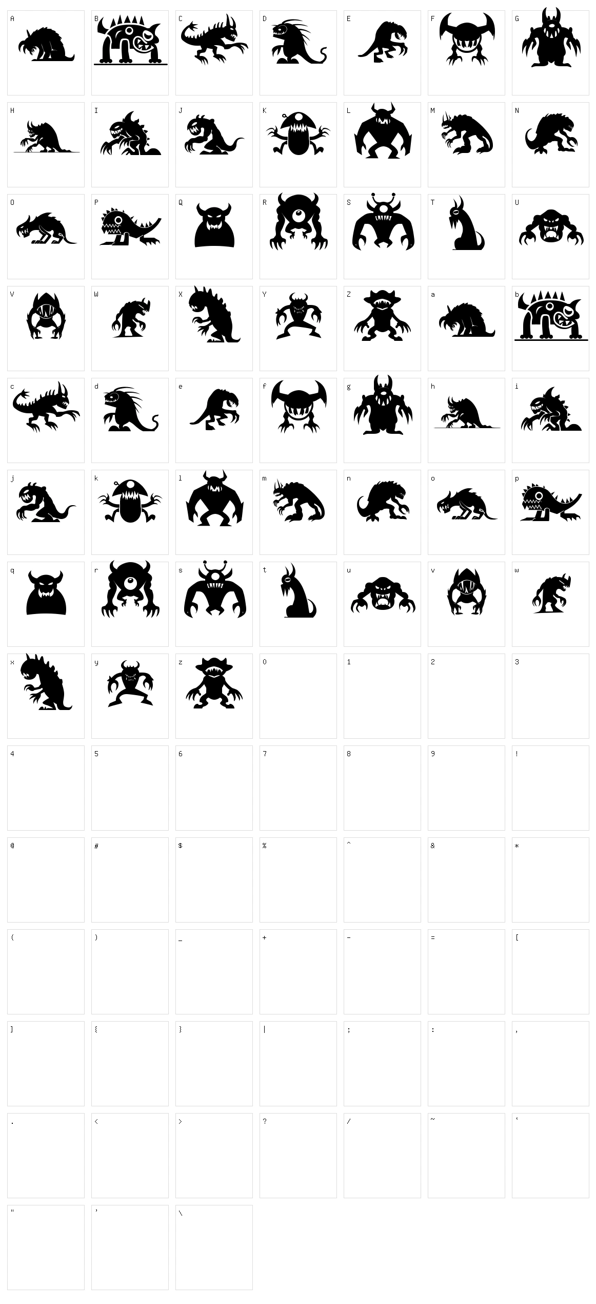 Monster South LLC ST Character Set