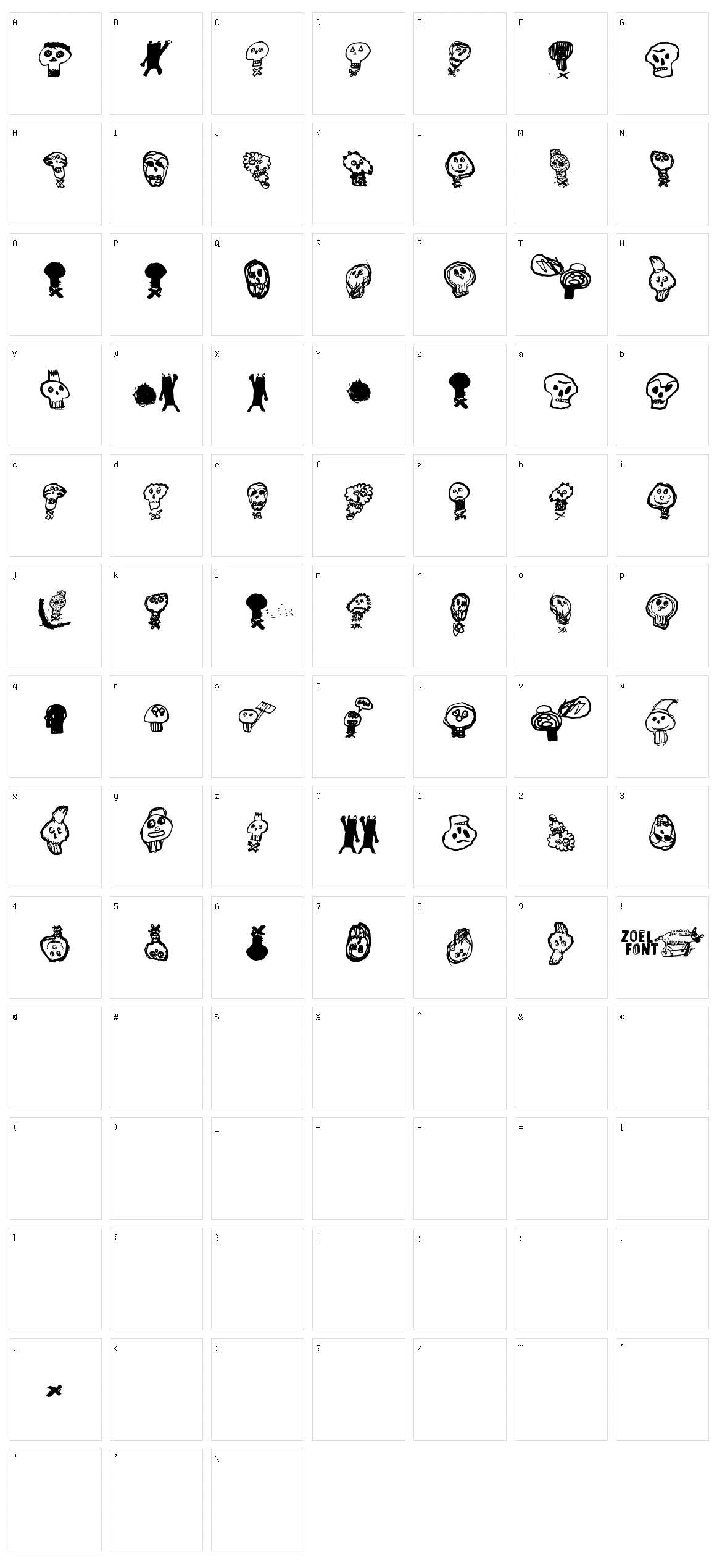 P??kallojen hy?kk?ys Character Set