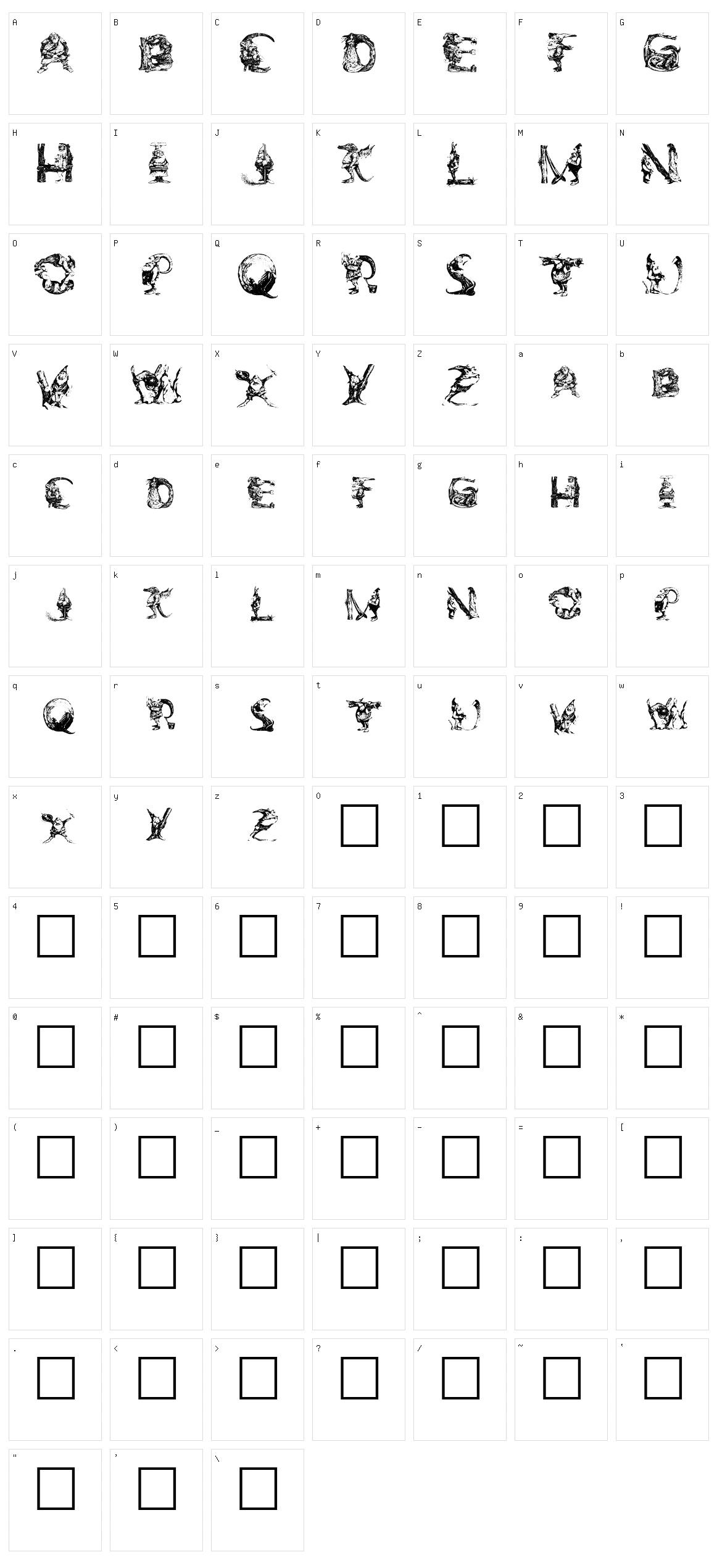 Elfabet Character Set