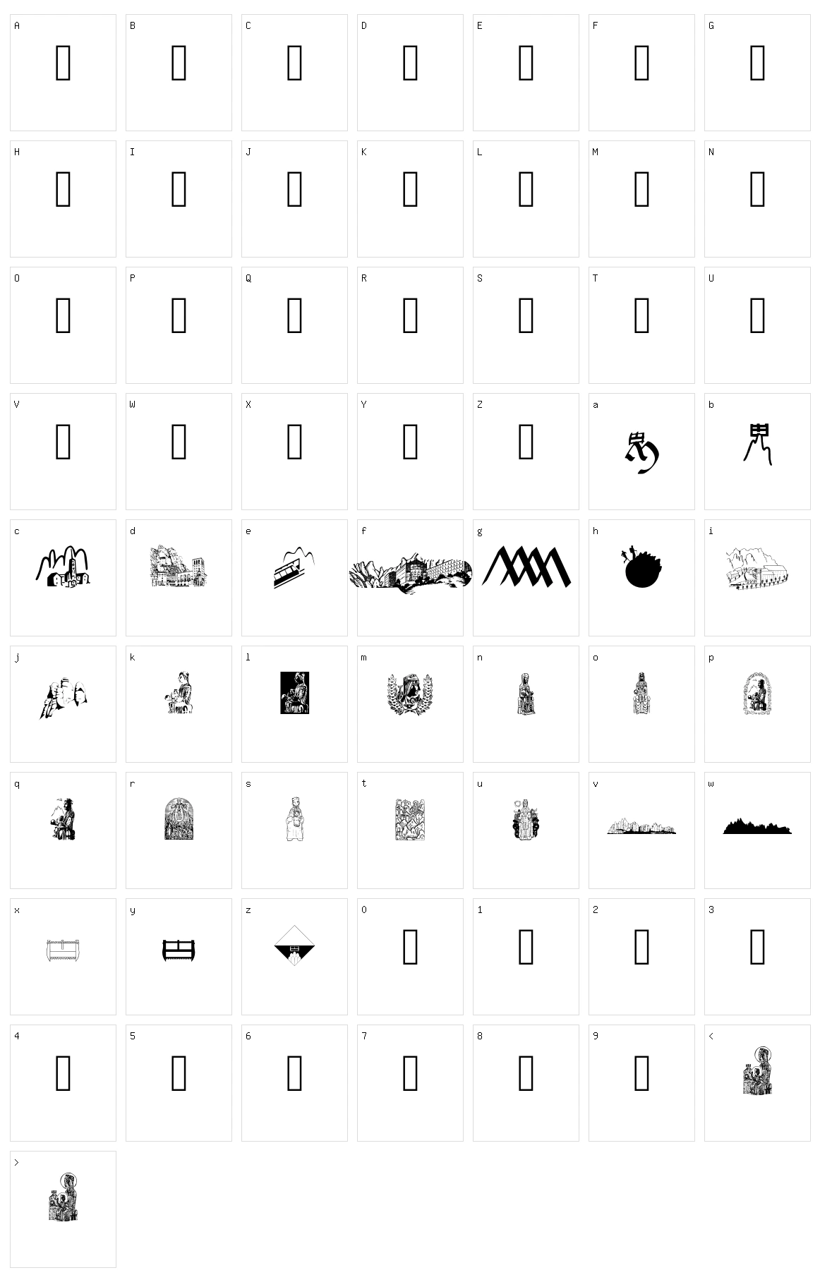 JMH Moreneta Dingbats Character Set
