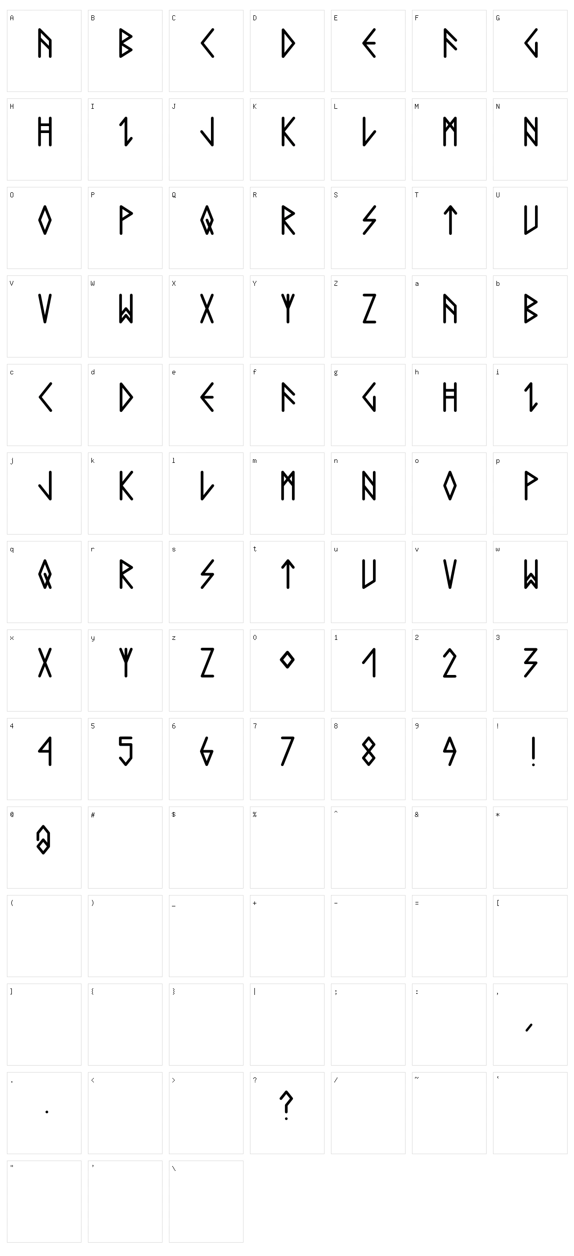 Comic Runes Character Set