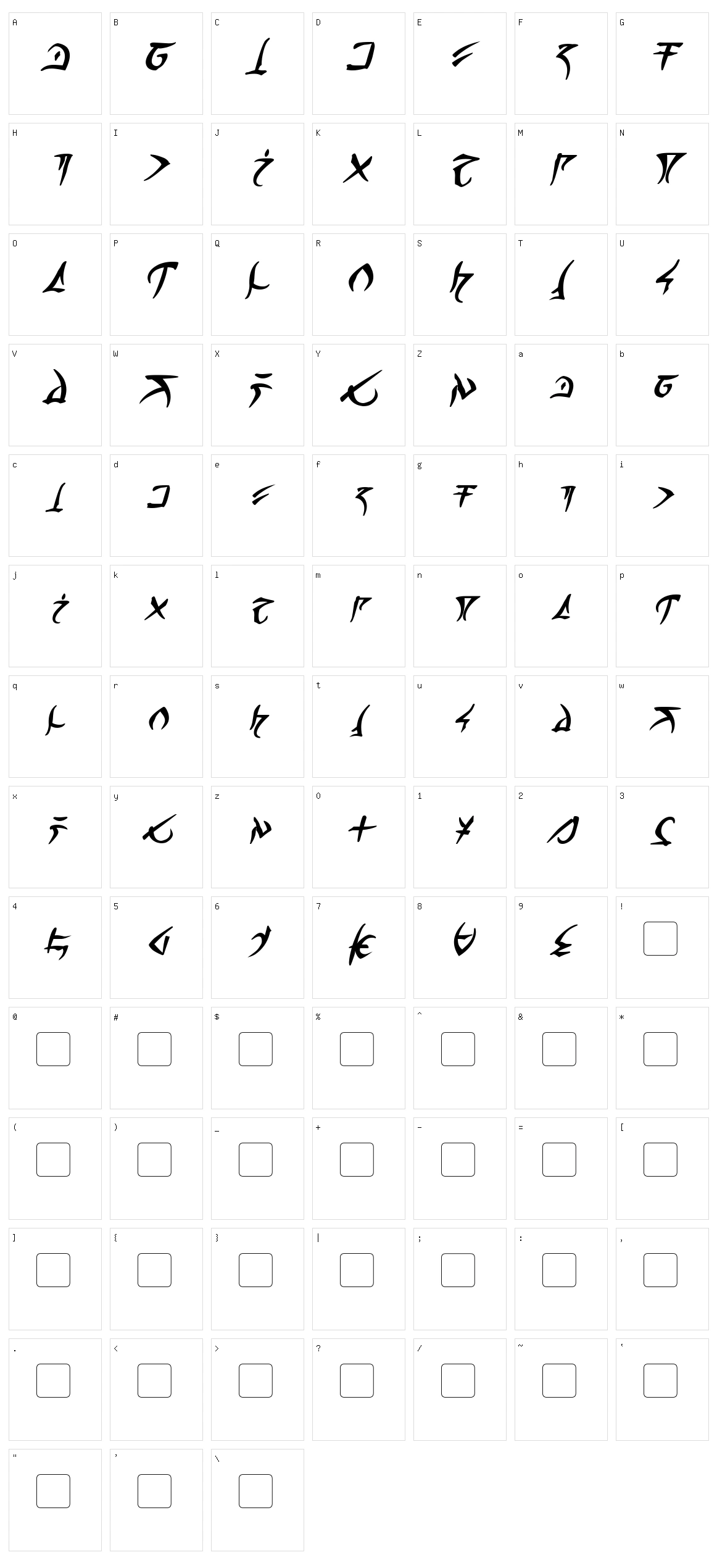 Barazhad Character Set