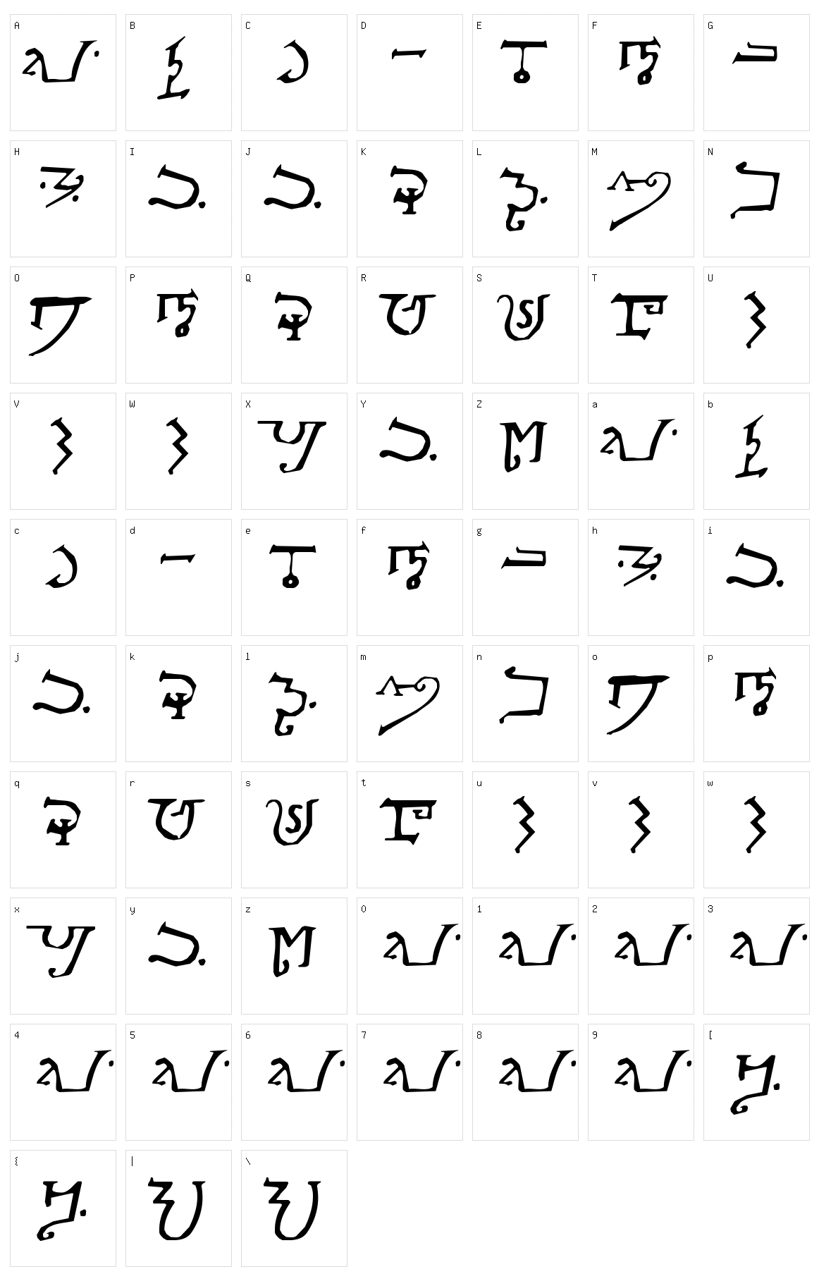 Alphabet of the Magi Character Set