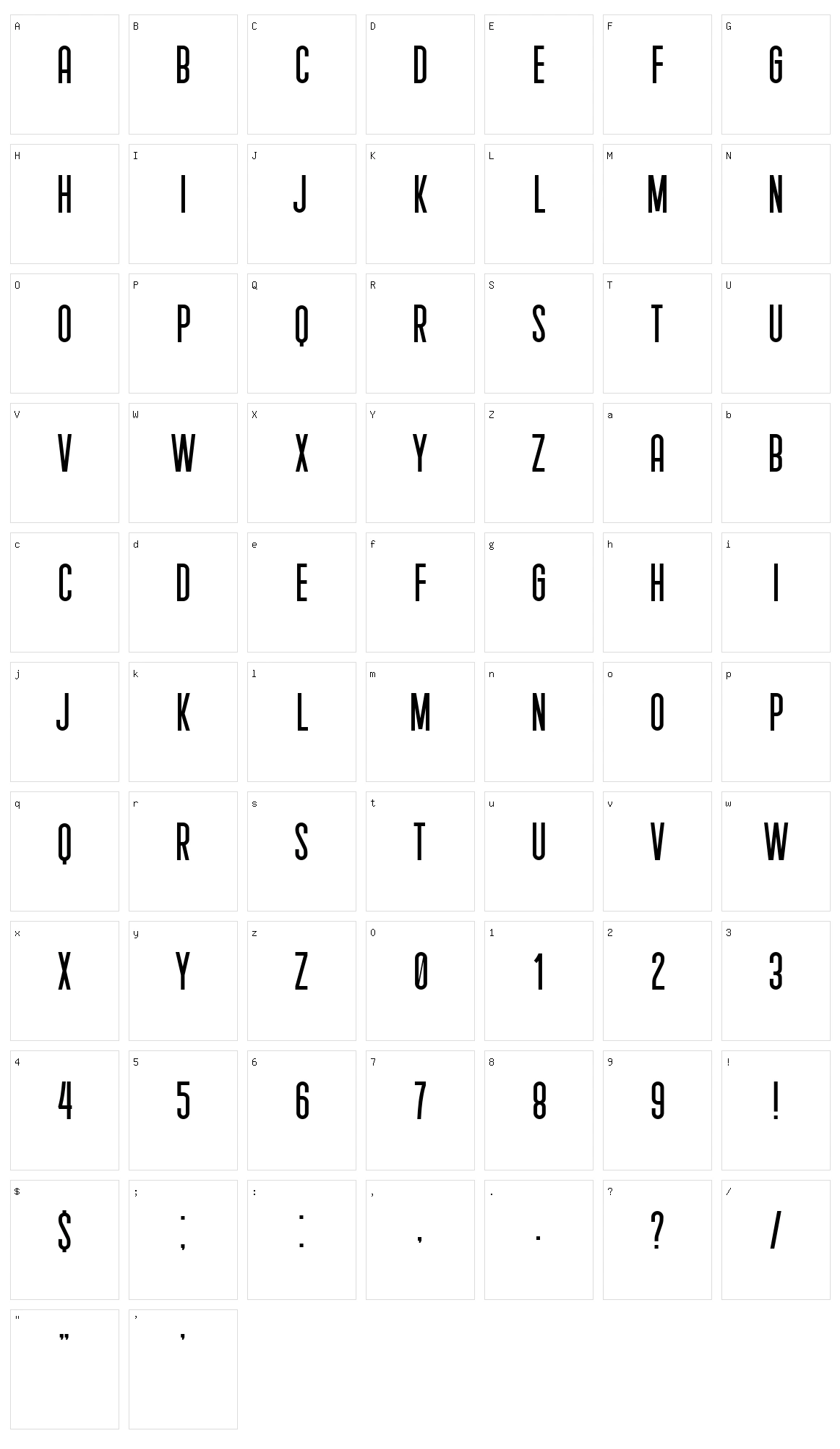 Shakeout Character Set