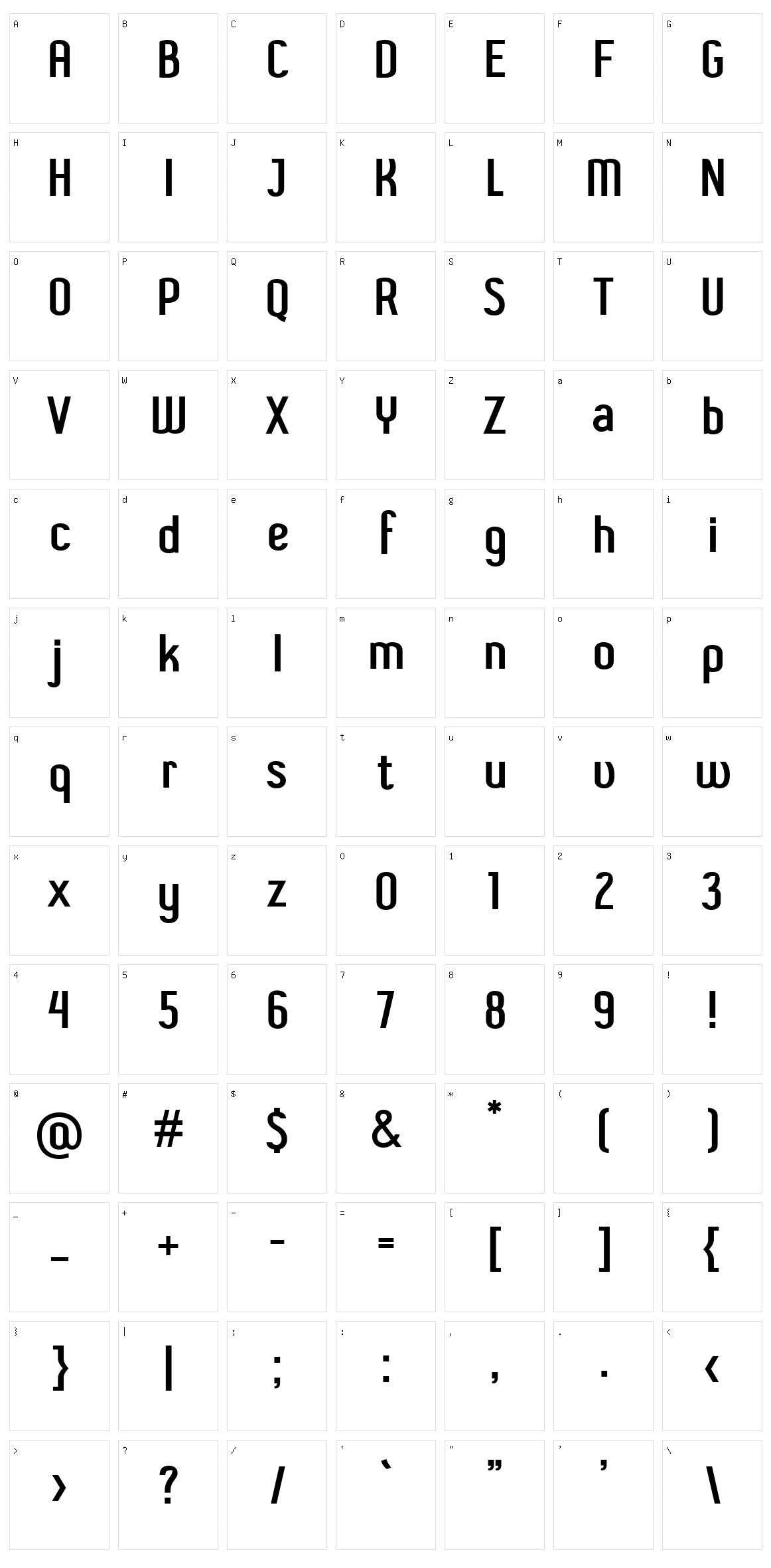 Shift Type Basic Character Set