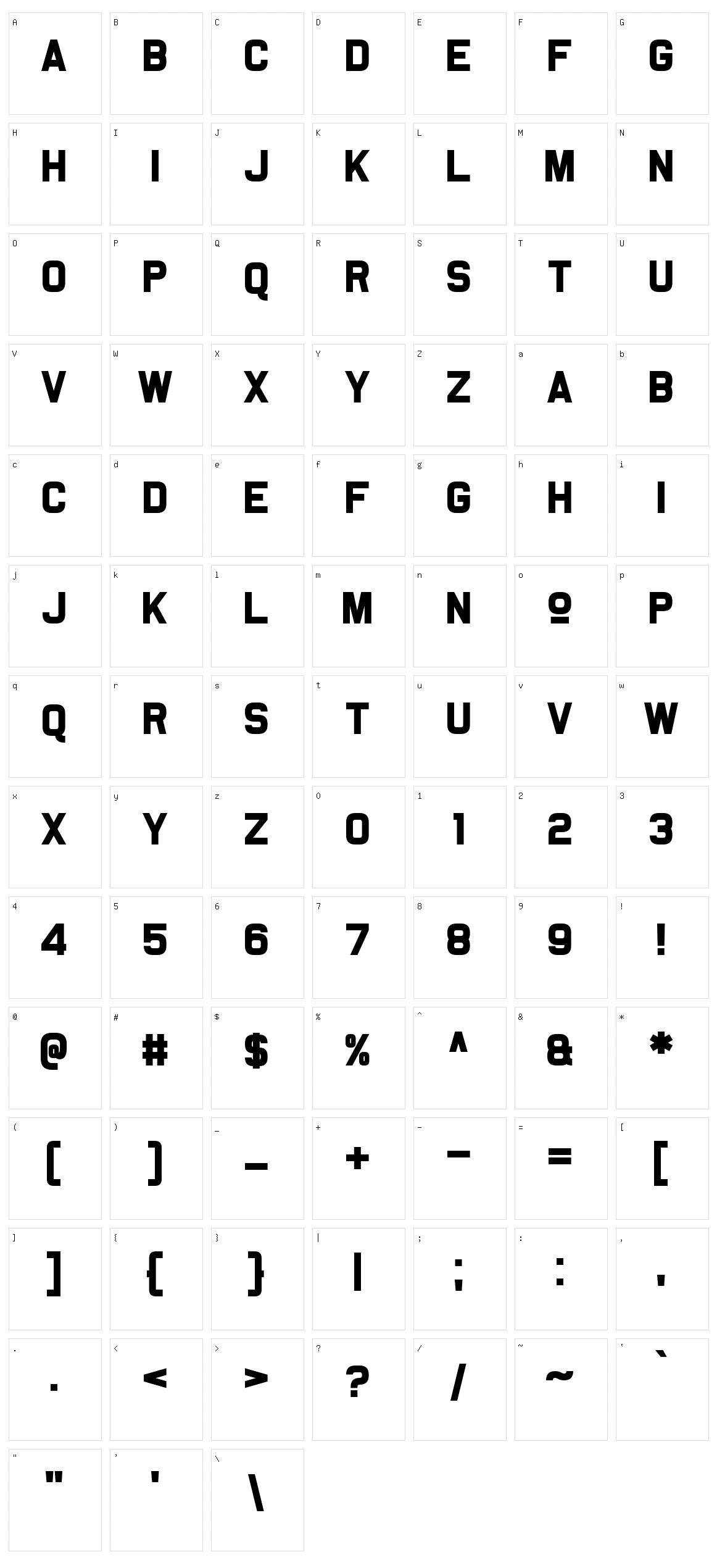 Somerton Dense Character Set