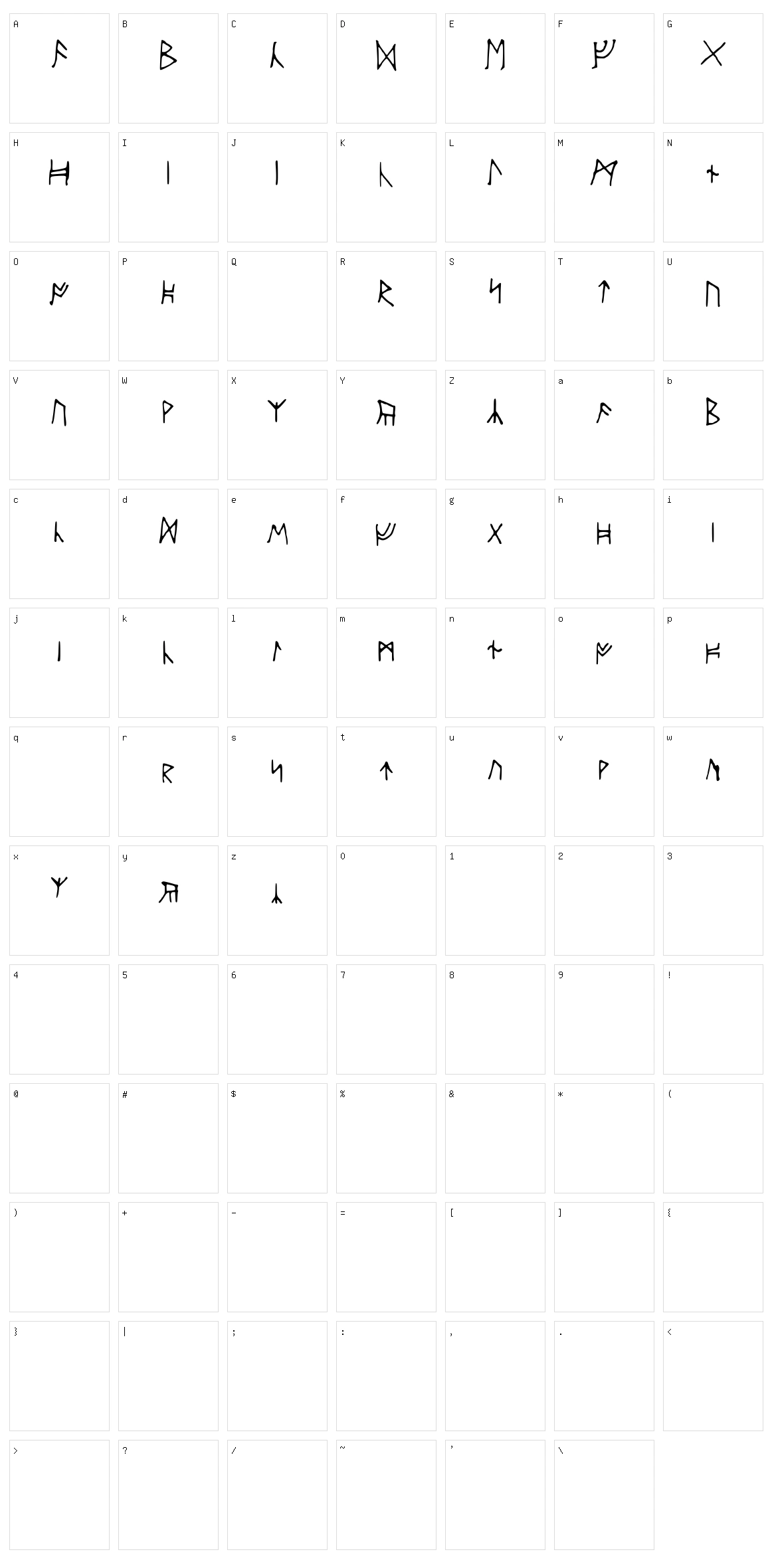 Ancient Runes Character Set