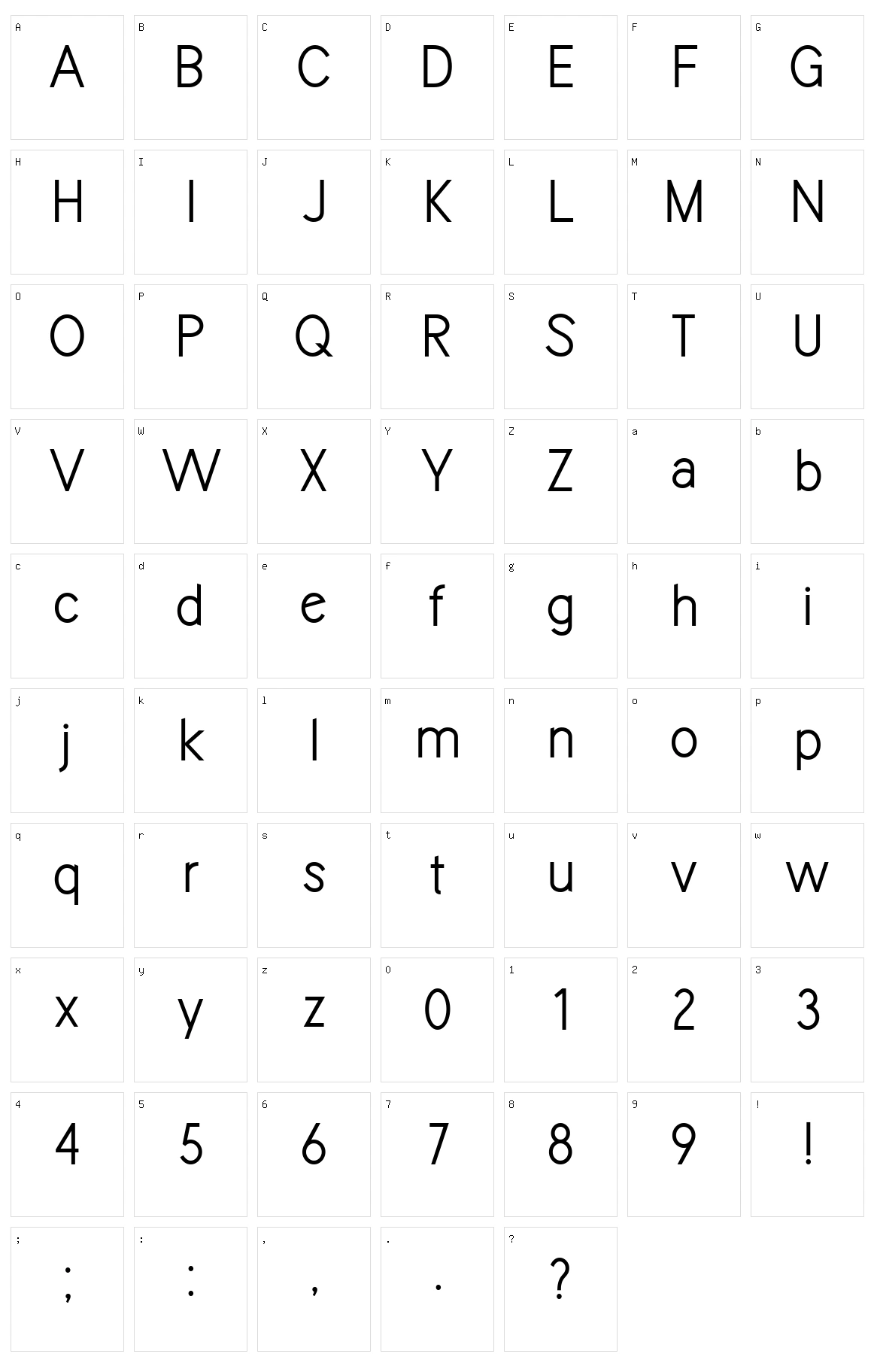 Sparkler Character Set