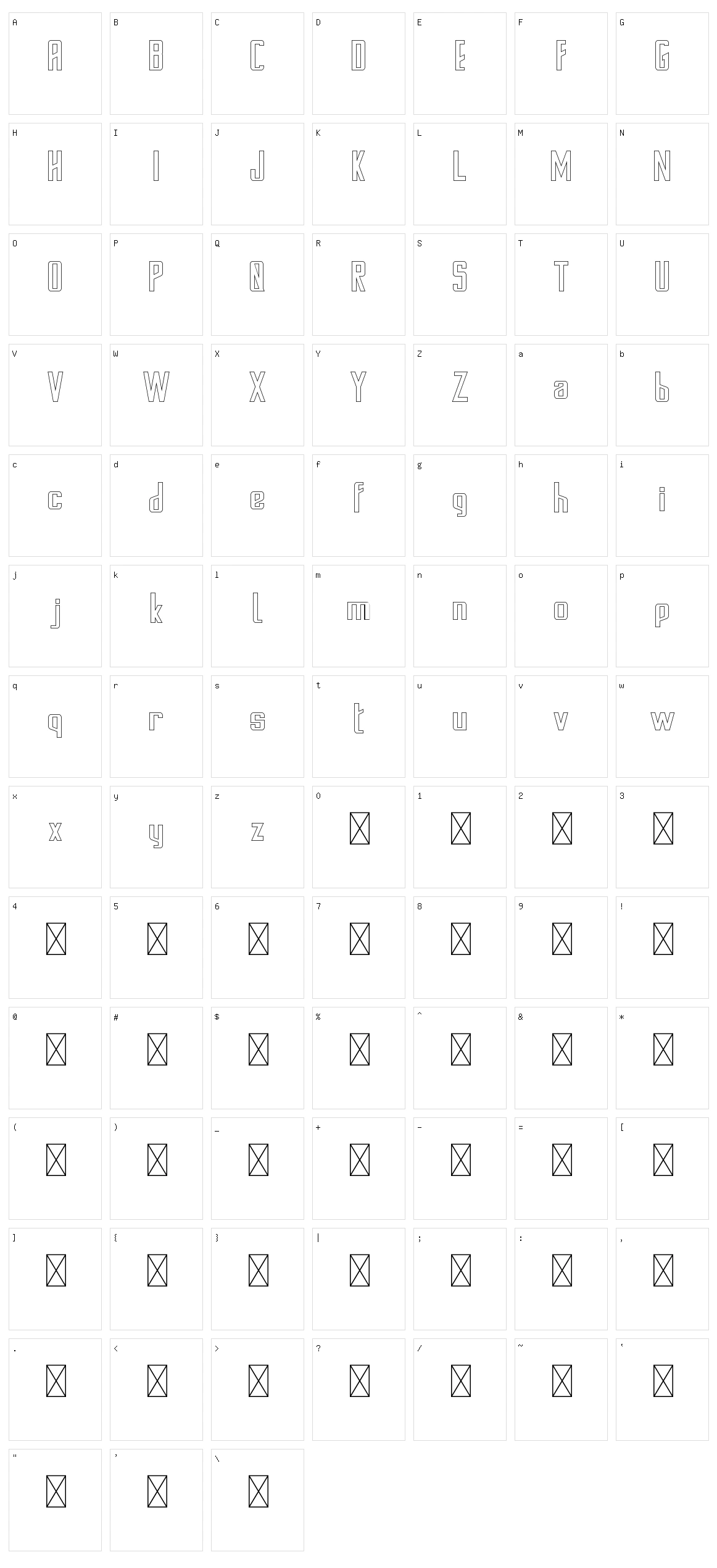 Stanwick Character Set