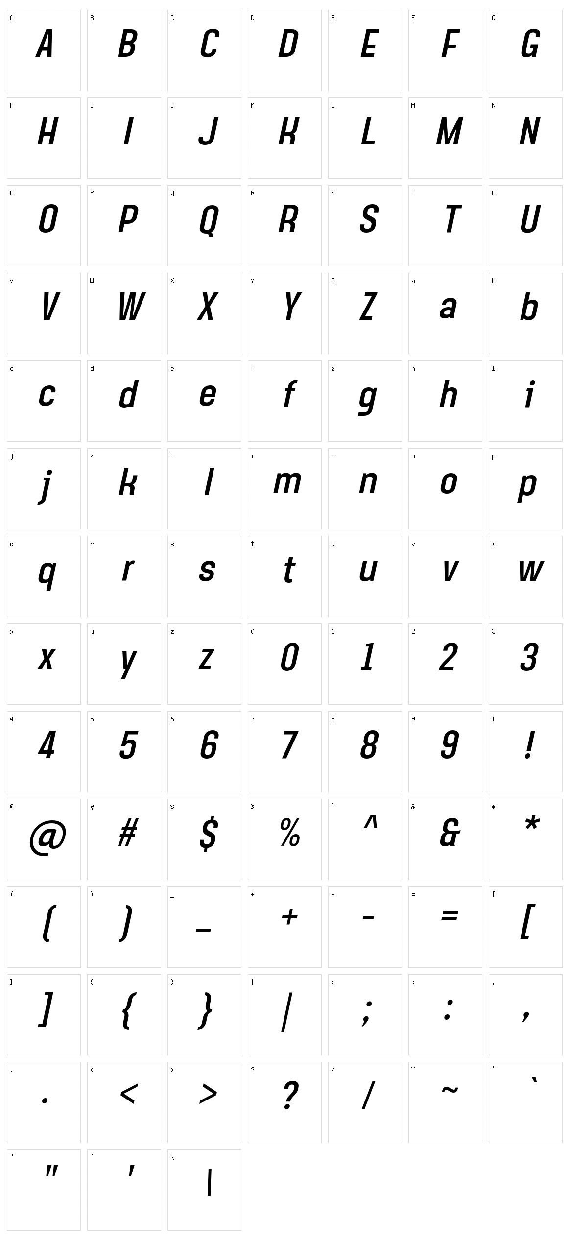 Steagisler Character Set