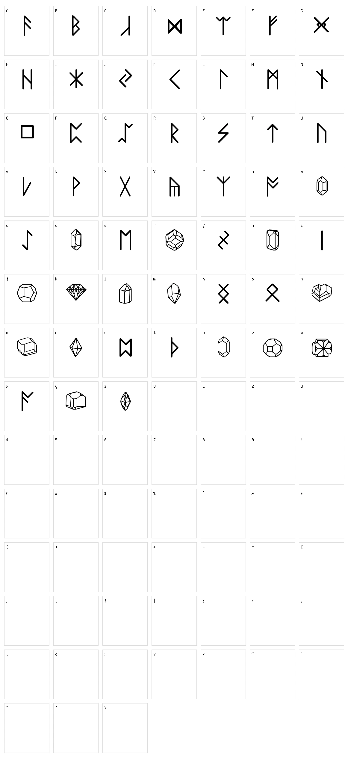 Zillaroonies Character Set