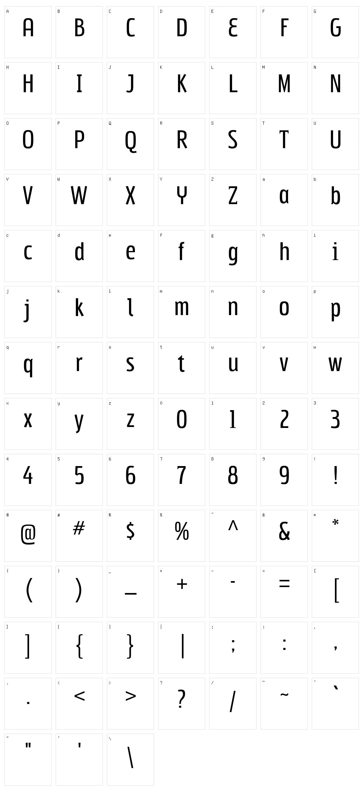 Subpear Character Set