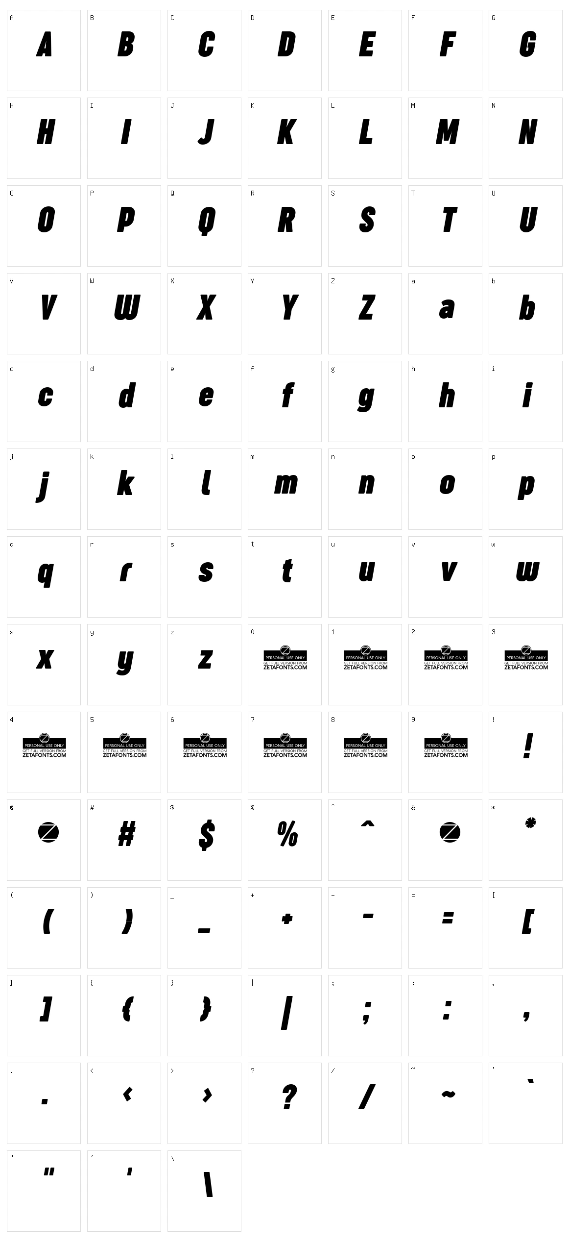 Sugo Pro Display Character Set