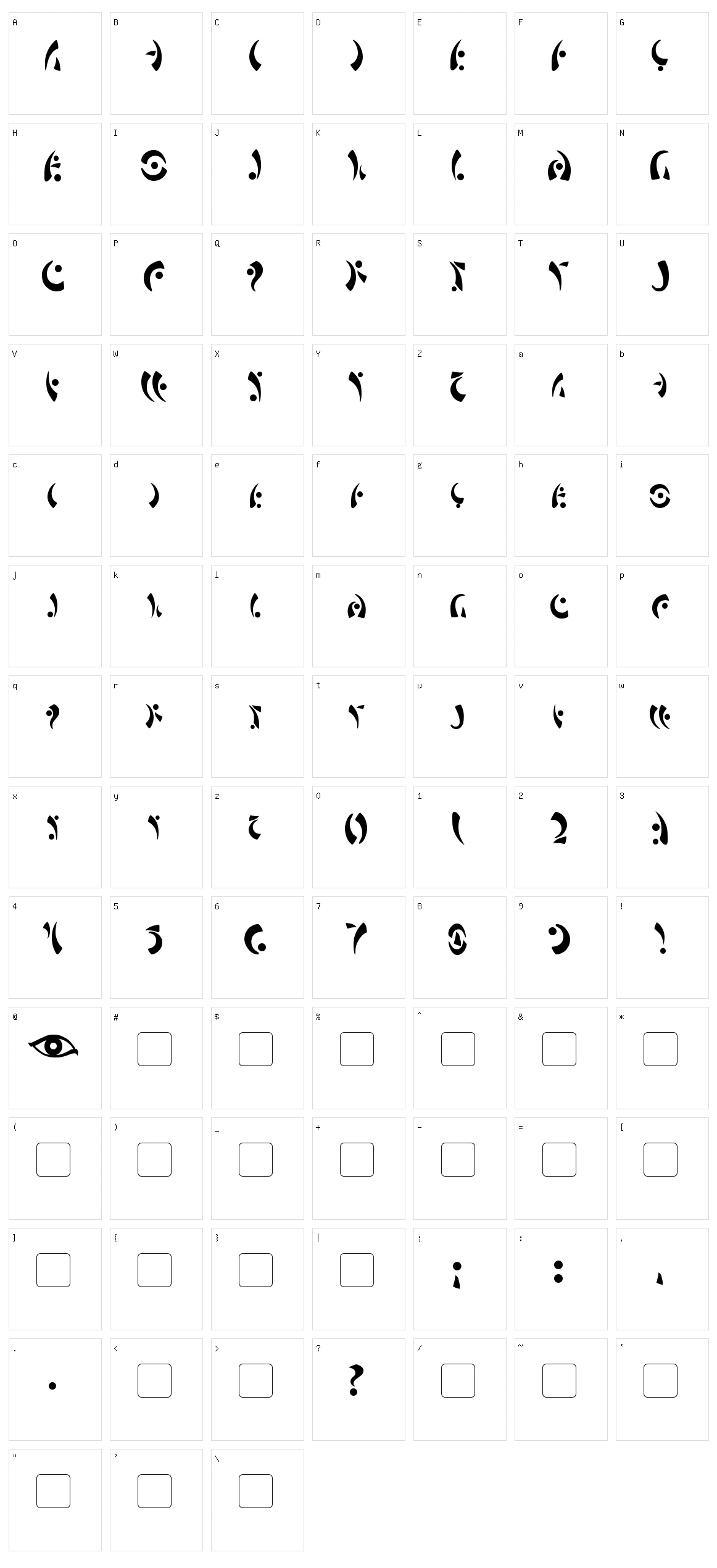 Mara's Eye Character Set