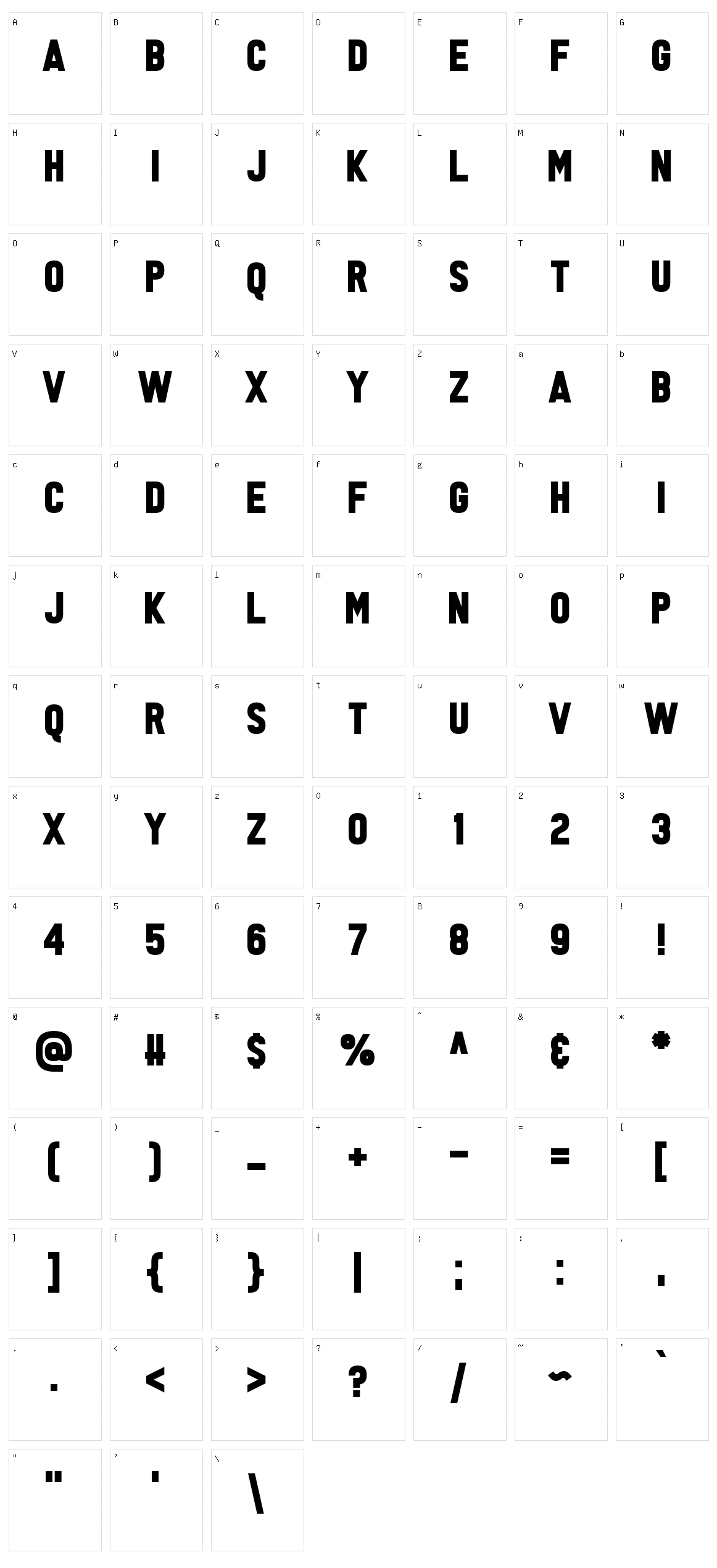 Tabloid Scuzzball Character Set