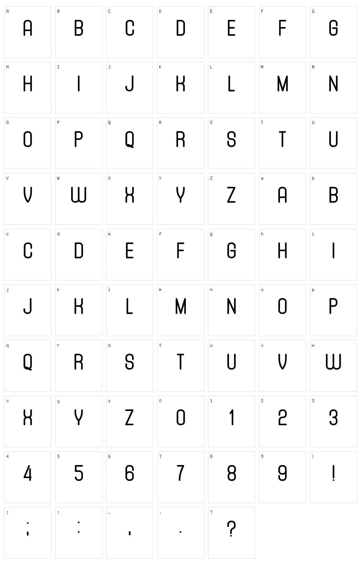 Tracking Character Set