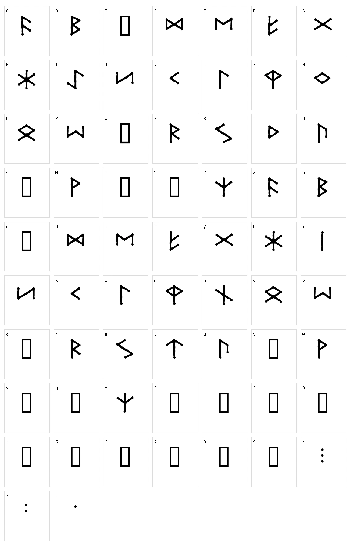 Ice Egg Futhark Character Set