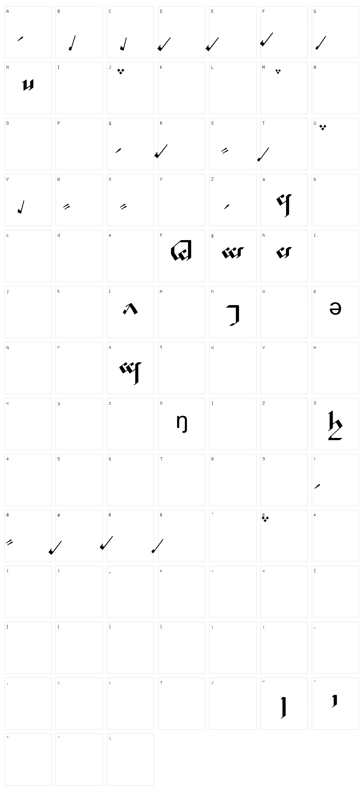Tengwar Noldor Character Set