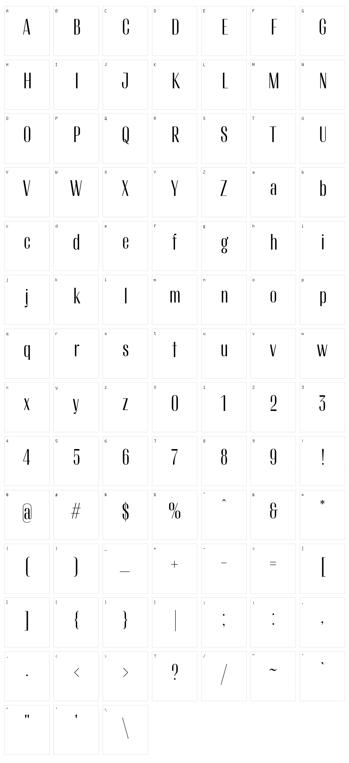TT Knickerbockers Grotesk Character Set