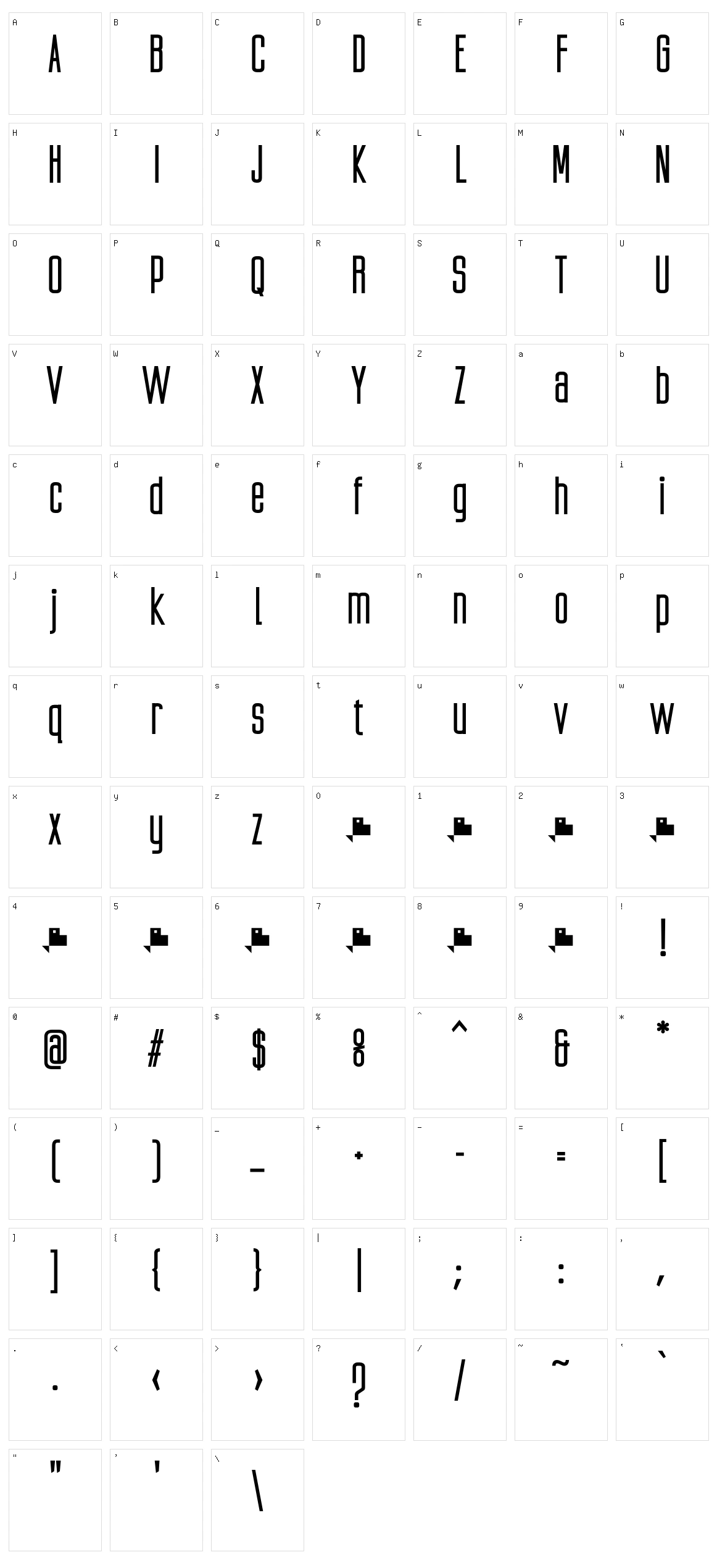 Ubicada Character Set