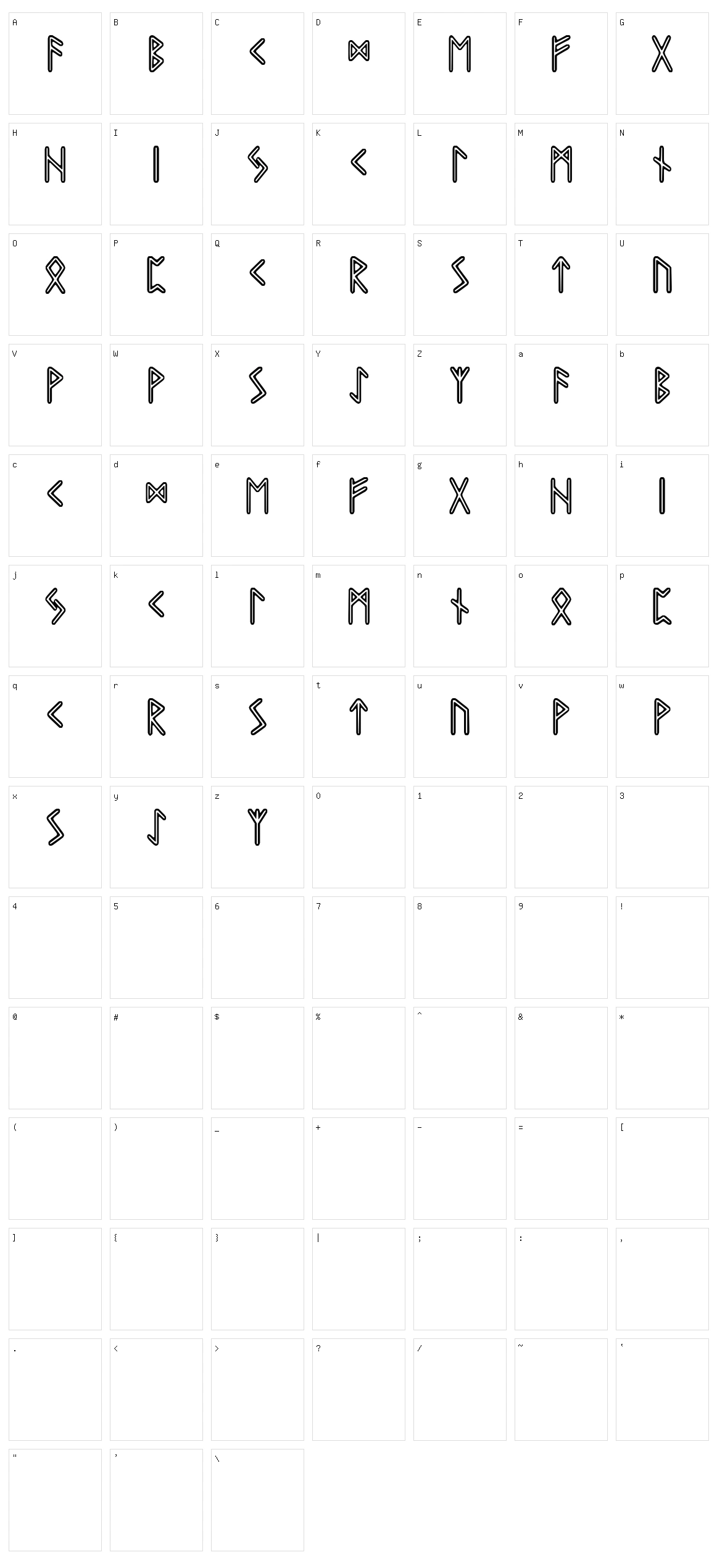 Graip Runic Character Set
