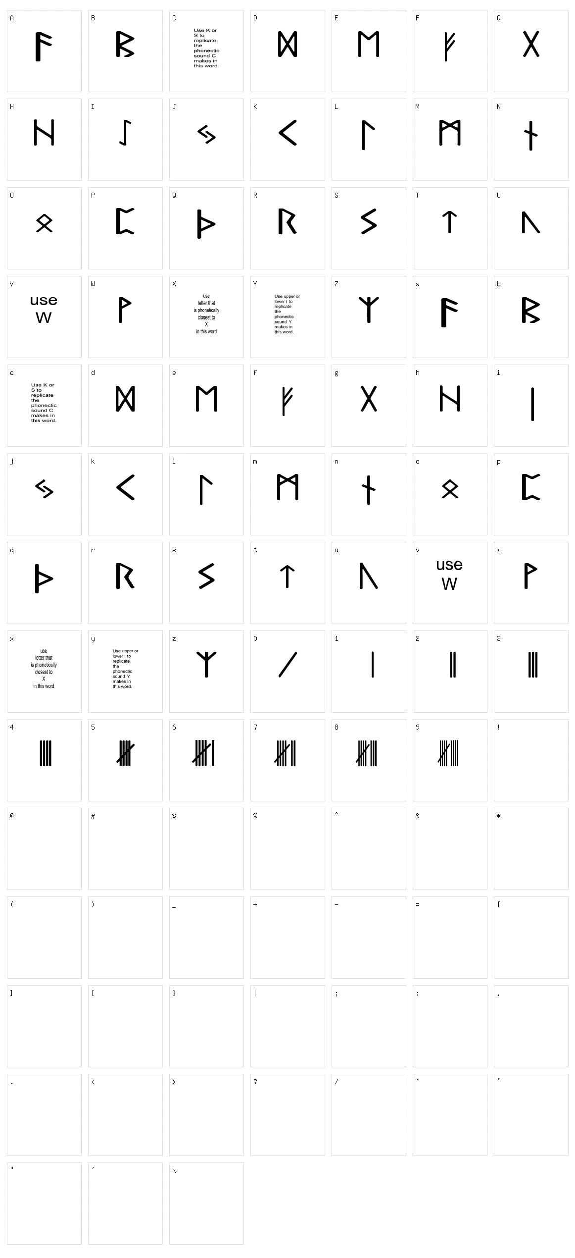 Pauls Real Celtic Rune Character Set