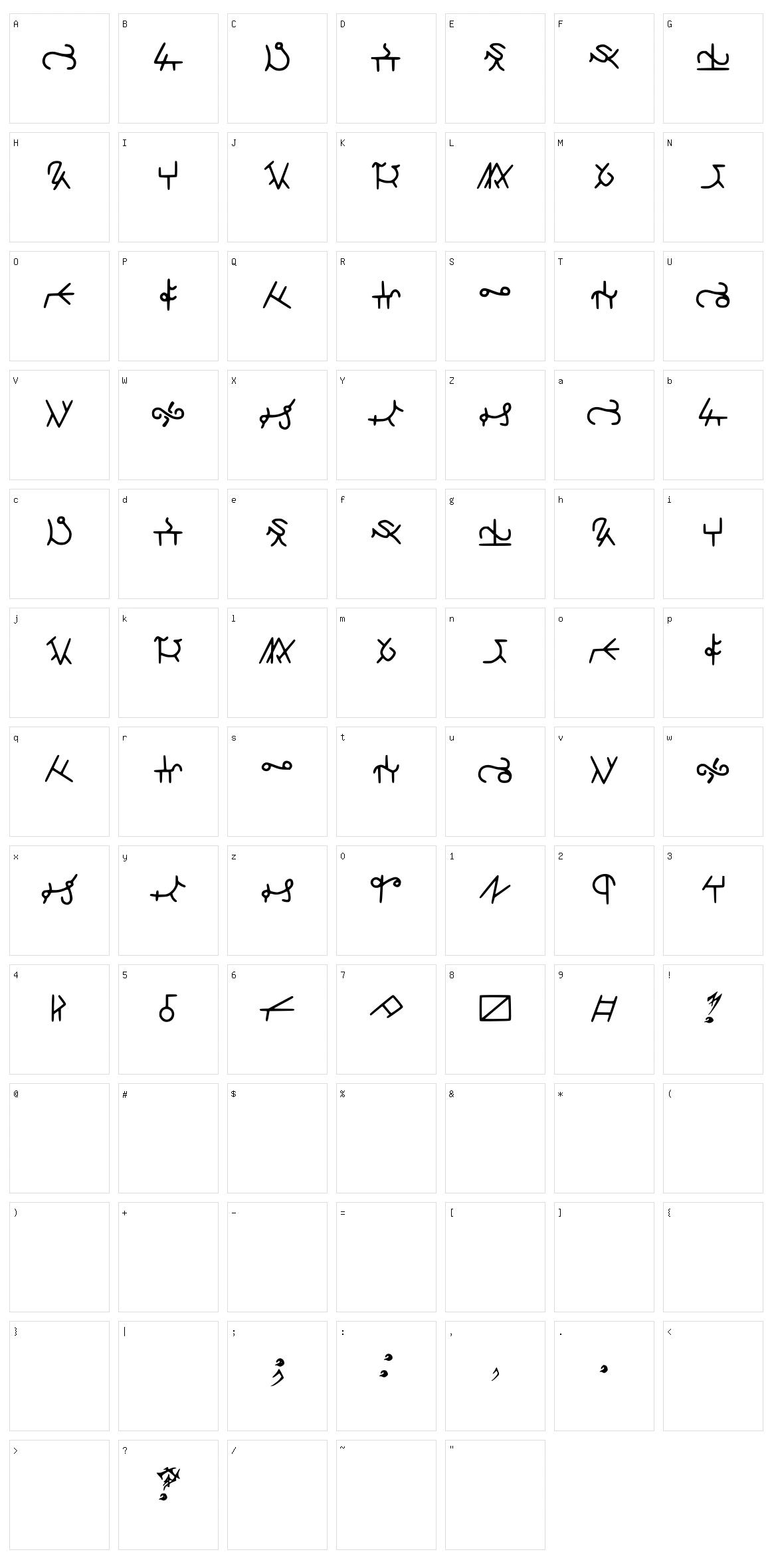 Highschool Runes Character Set