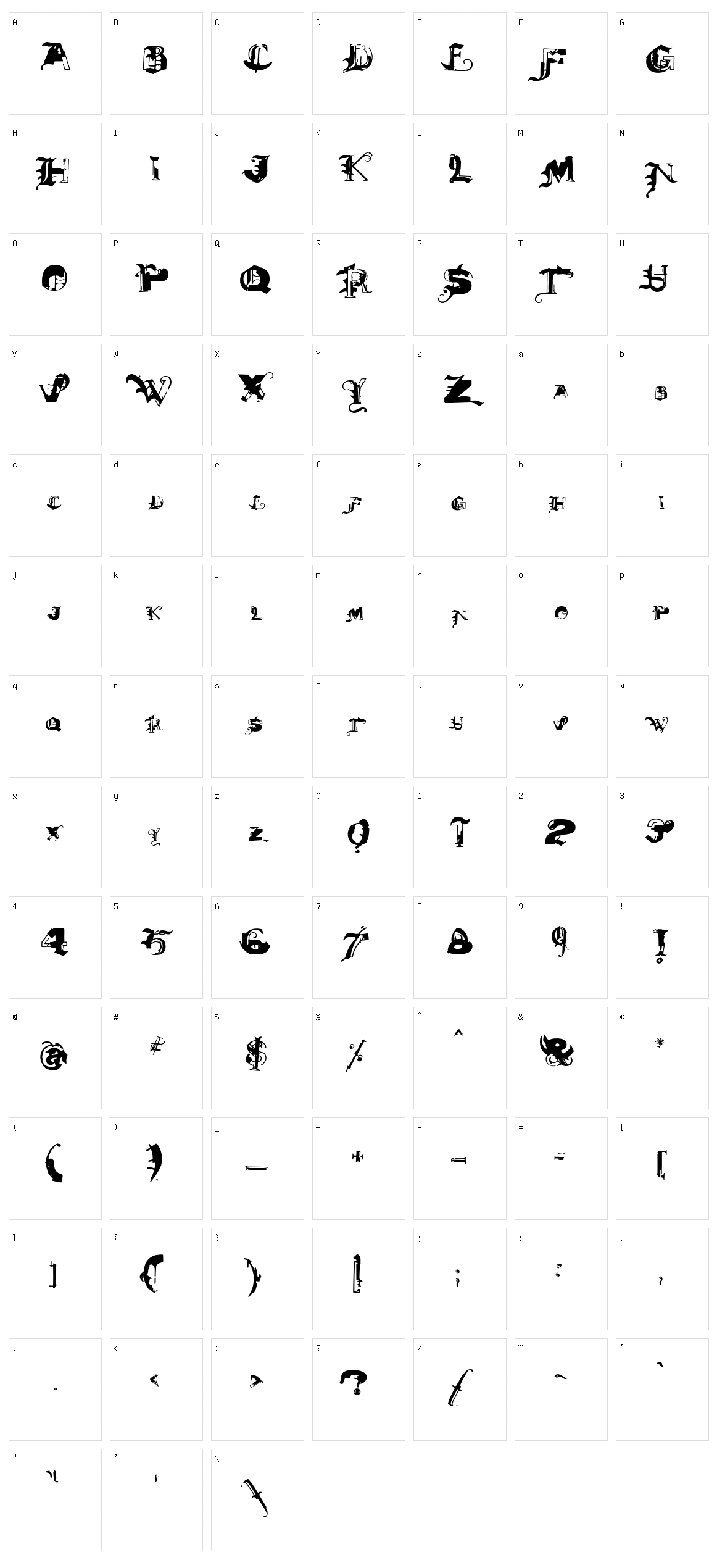 DeathMix Character Set