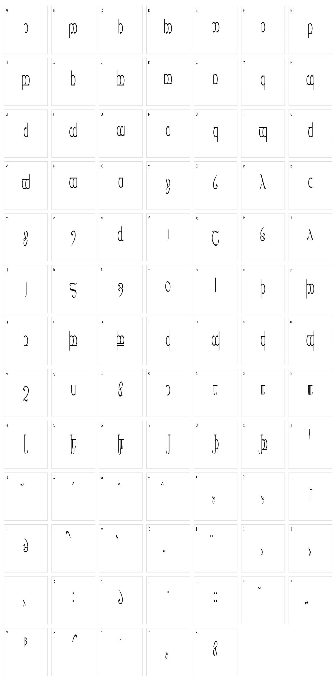 Tengwar 3+4+5 Character Set
