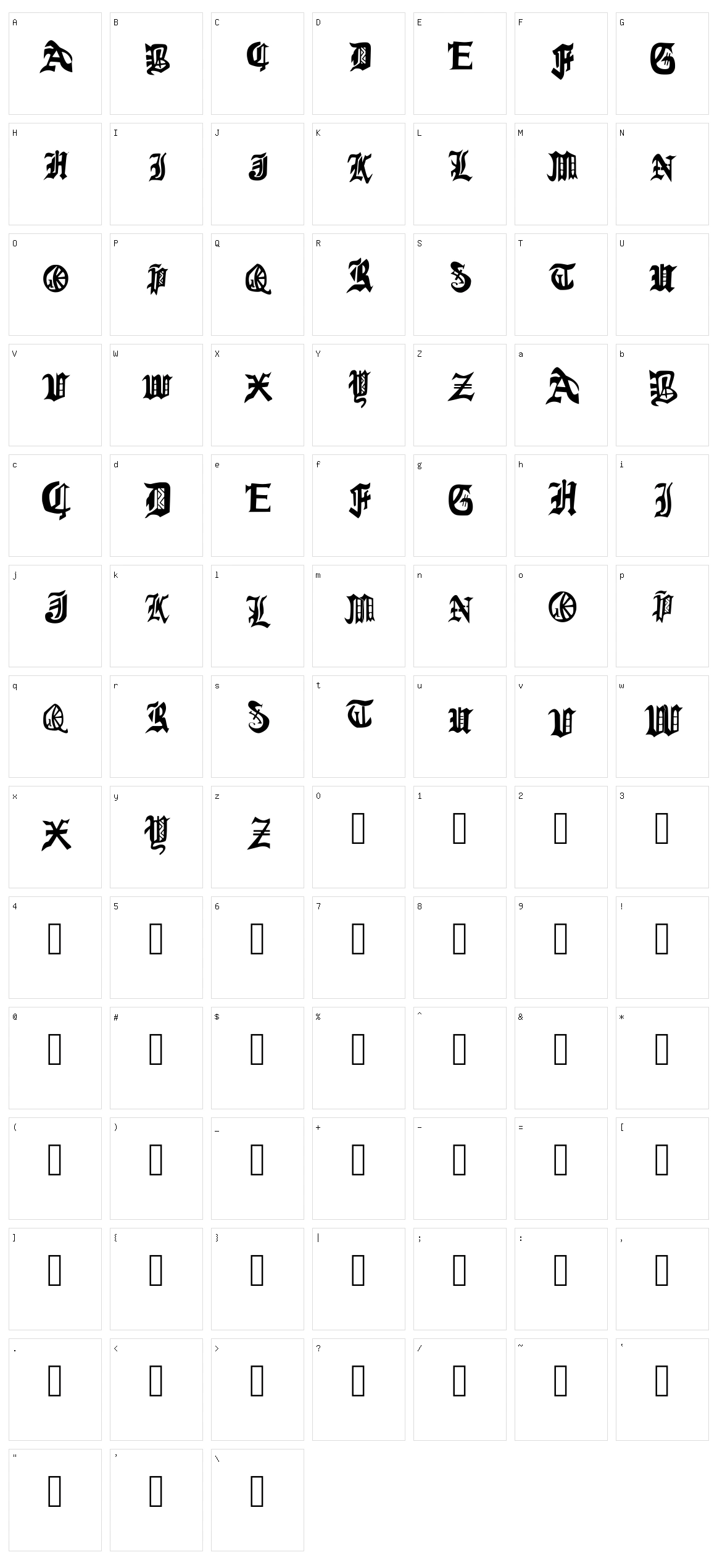 Destructive Character Set