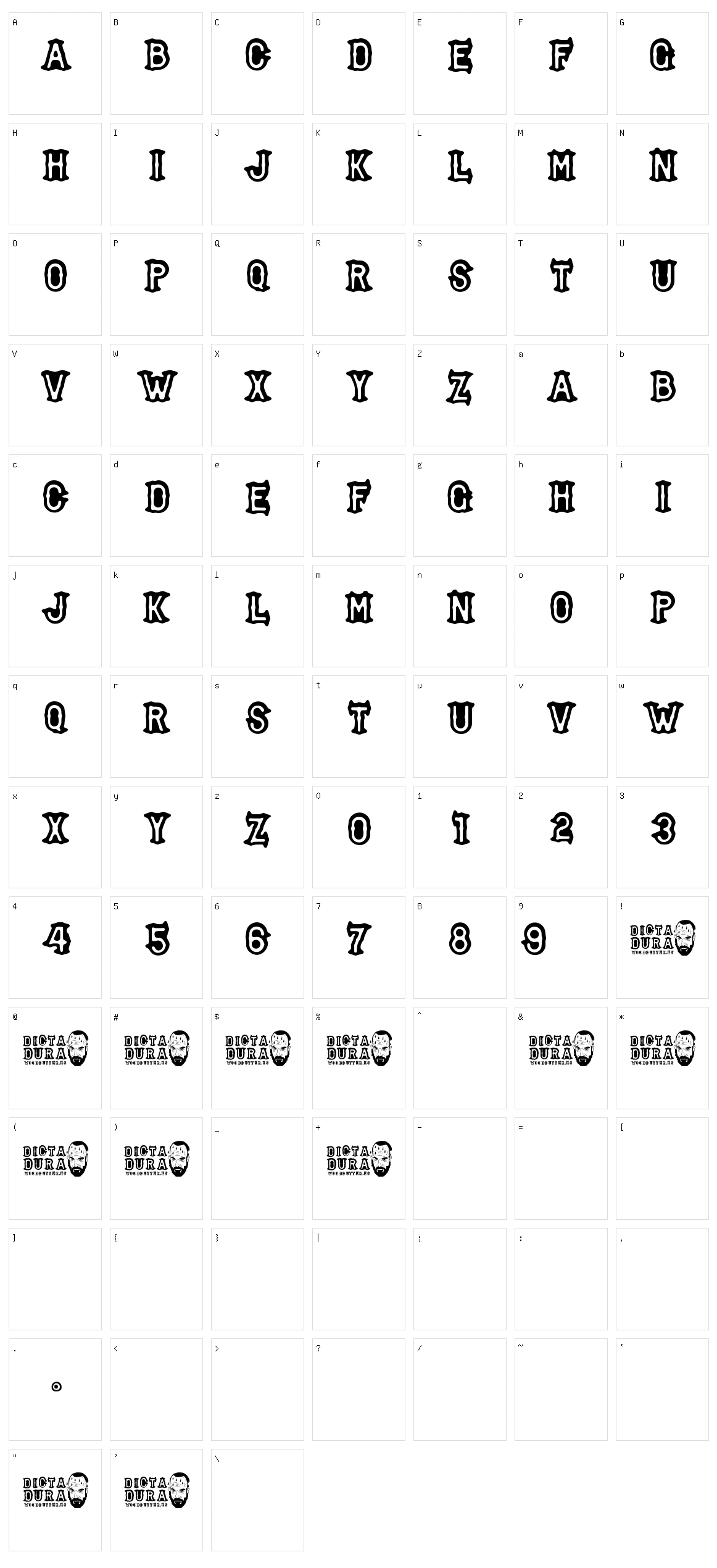 Dictadura Character Set