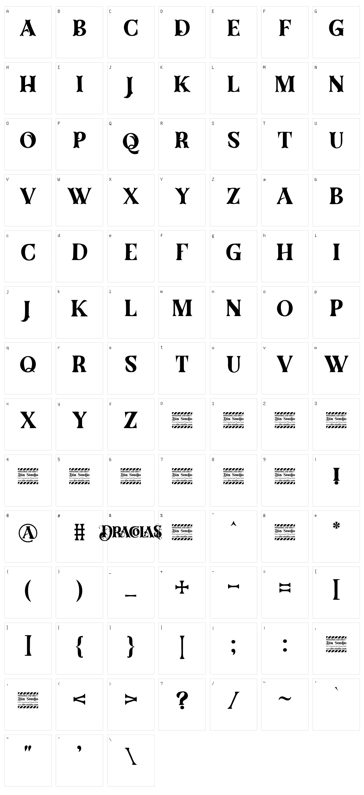 Dracolas Character Set