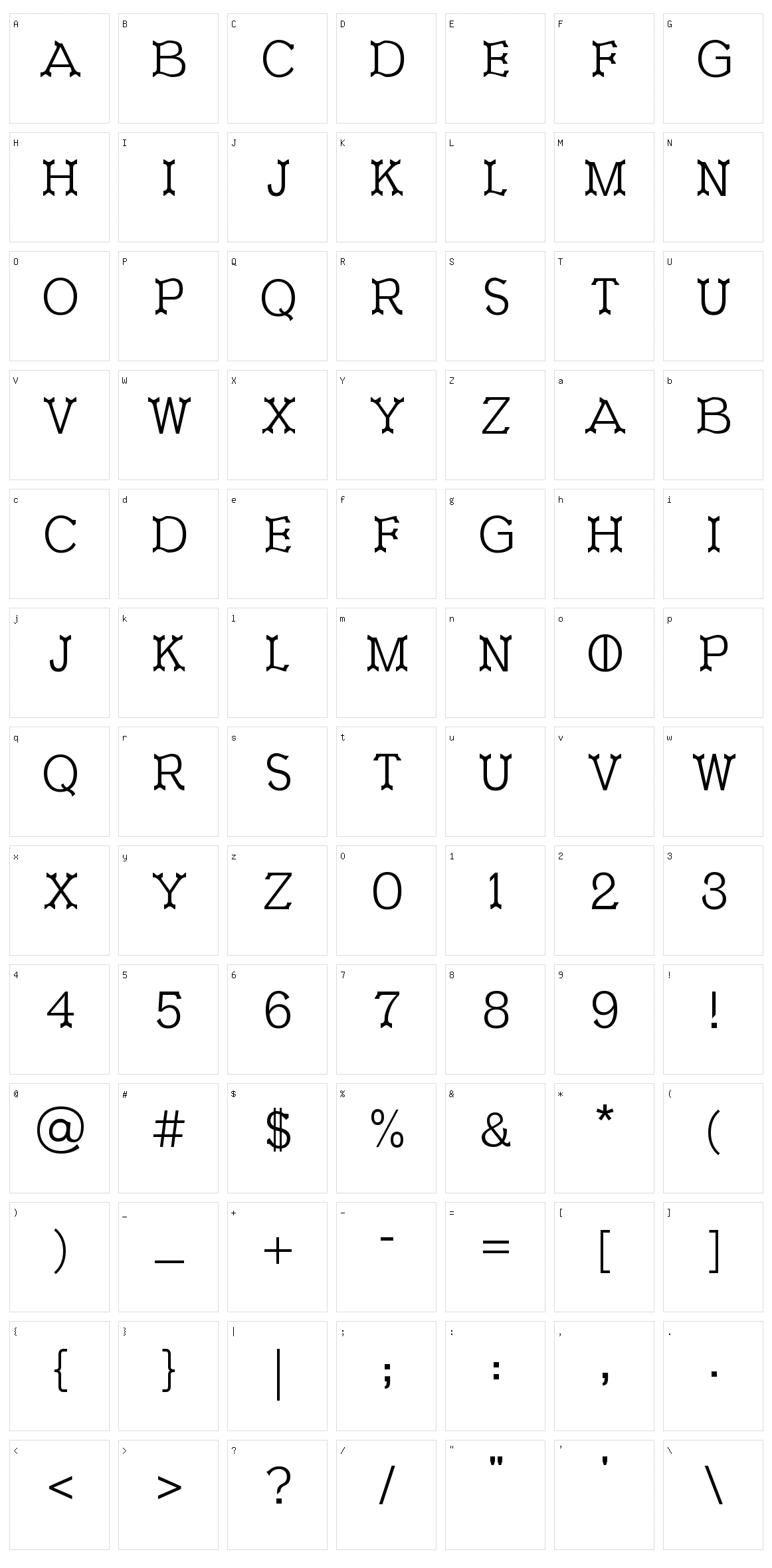 Ironworks Character Set