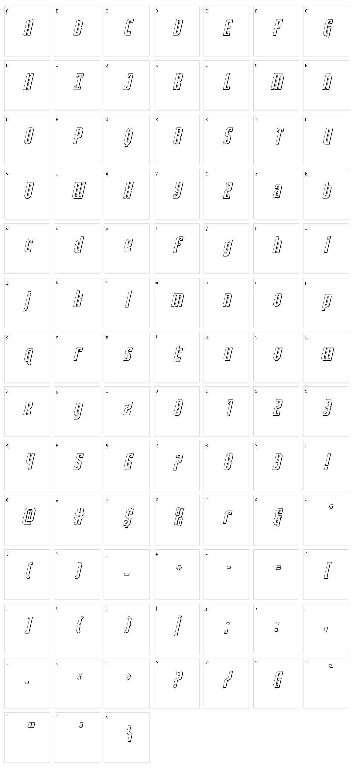 Janulus Character Set