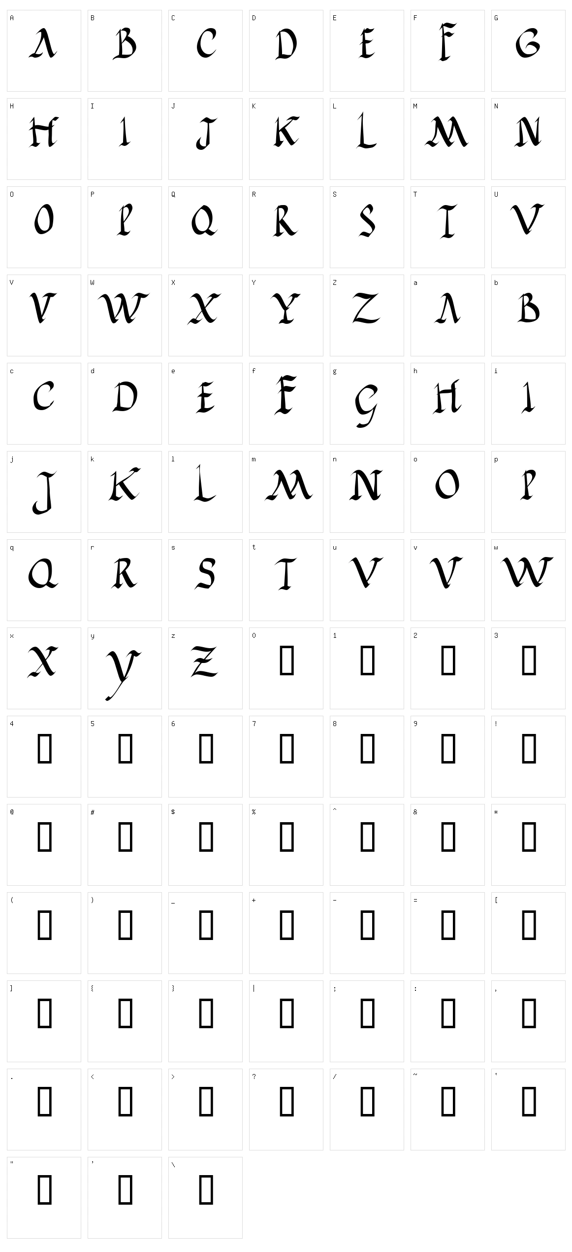 JGJ Roman Rustic Character Set