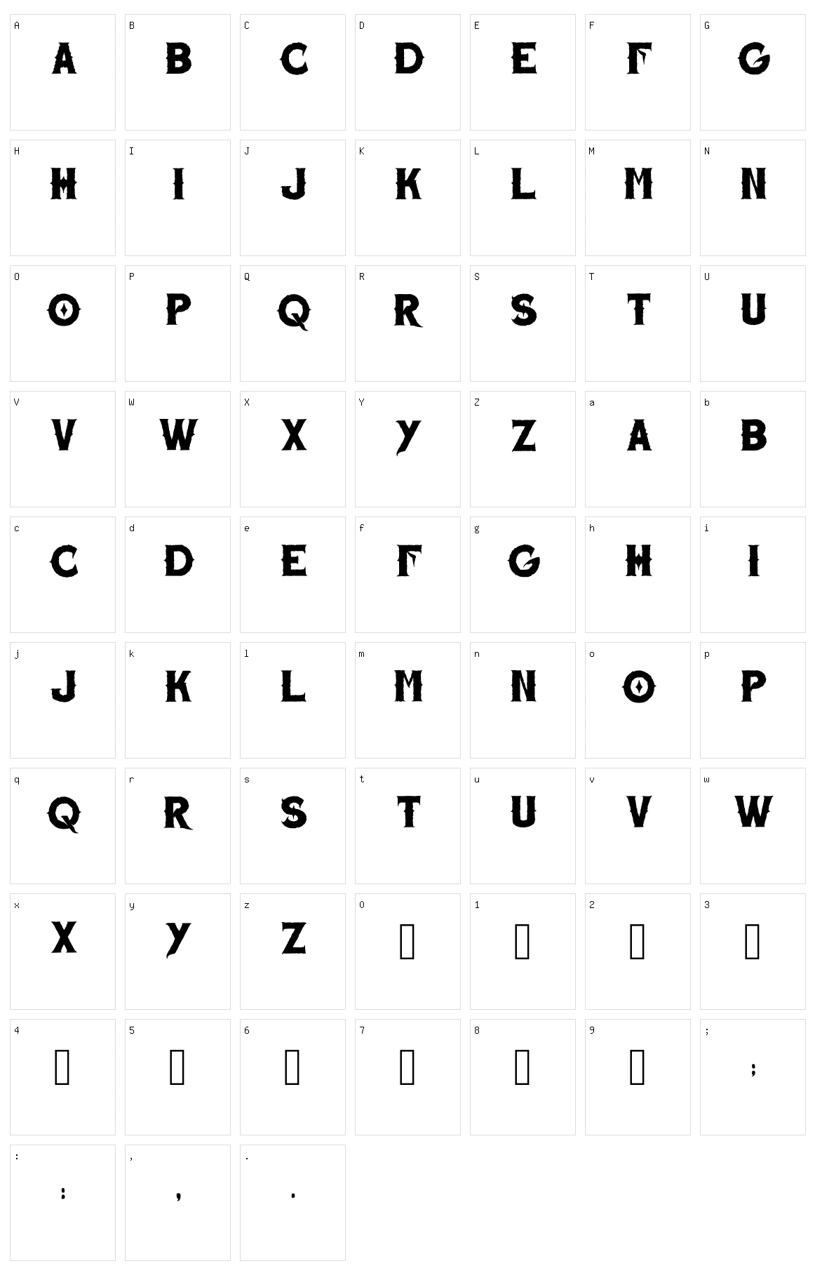 Kingman Character Set