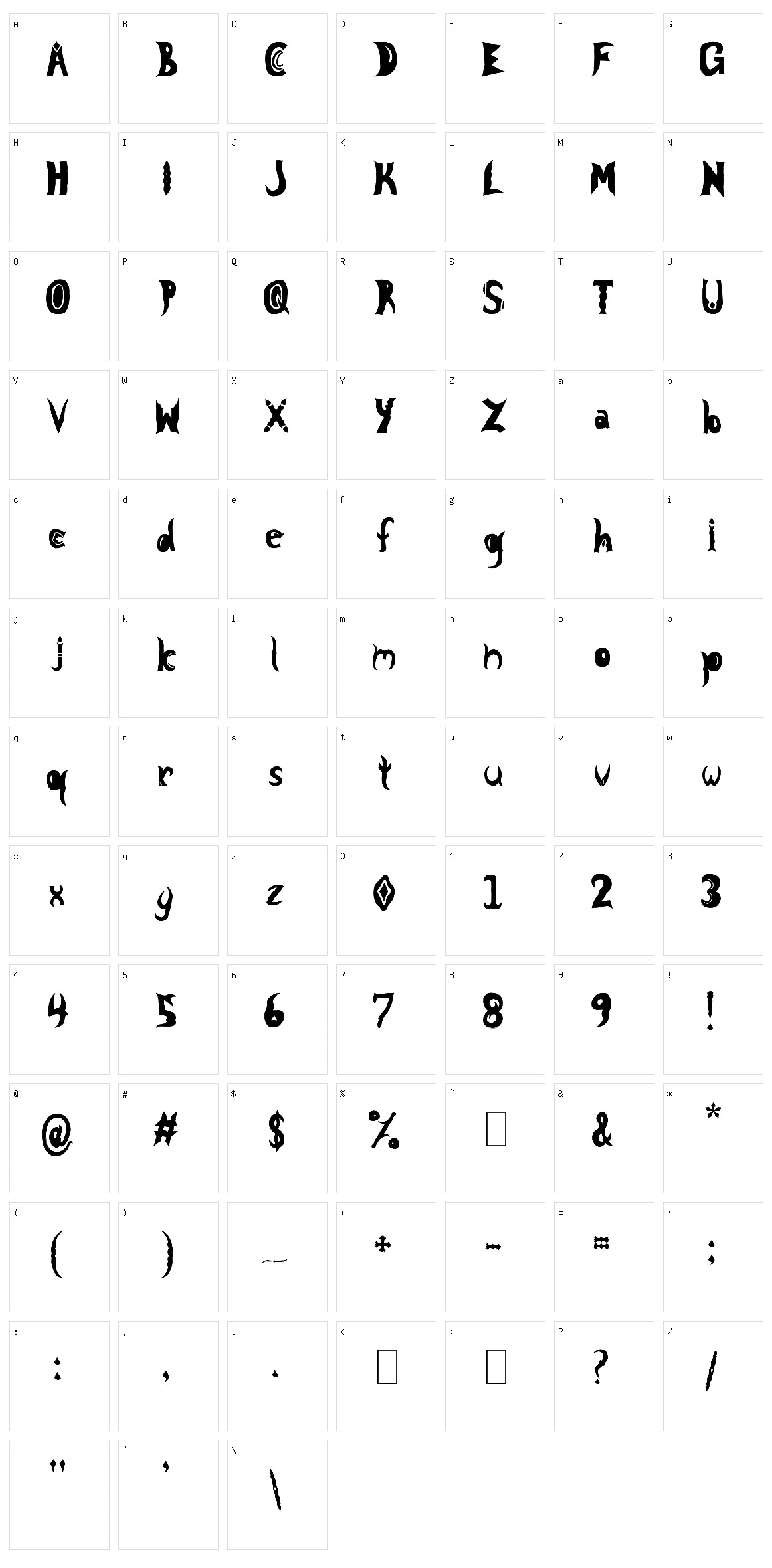 Knight Nifty 9 Character Set